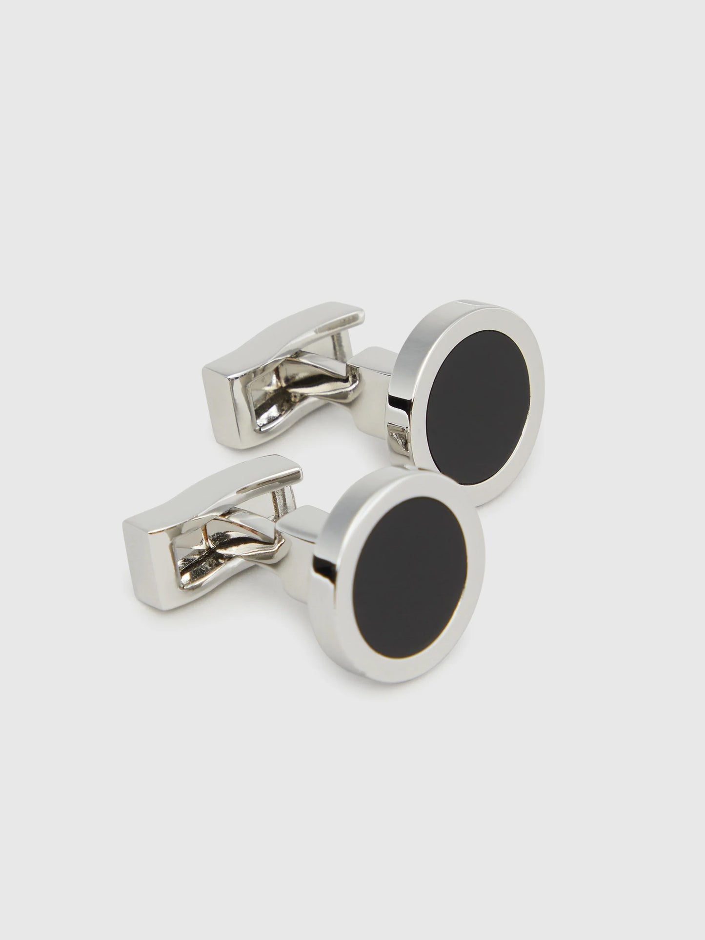 Black Edged Circle Cufflinks