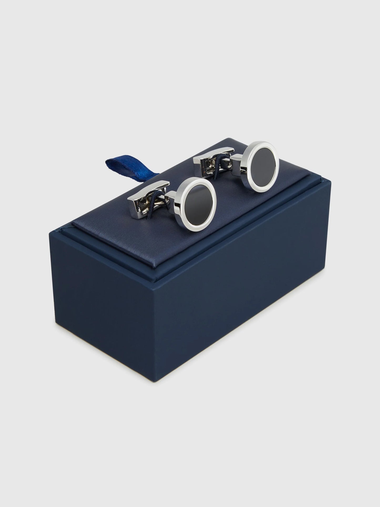 Black Edged Circle Cufflinks