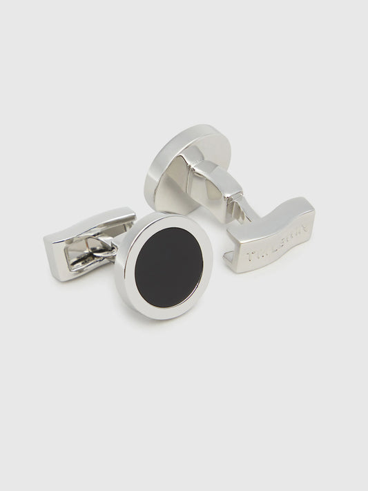 Black Edged Circle Cufflinks