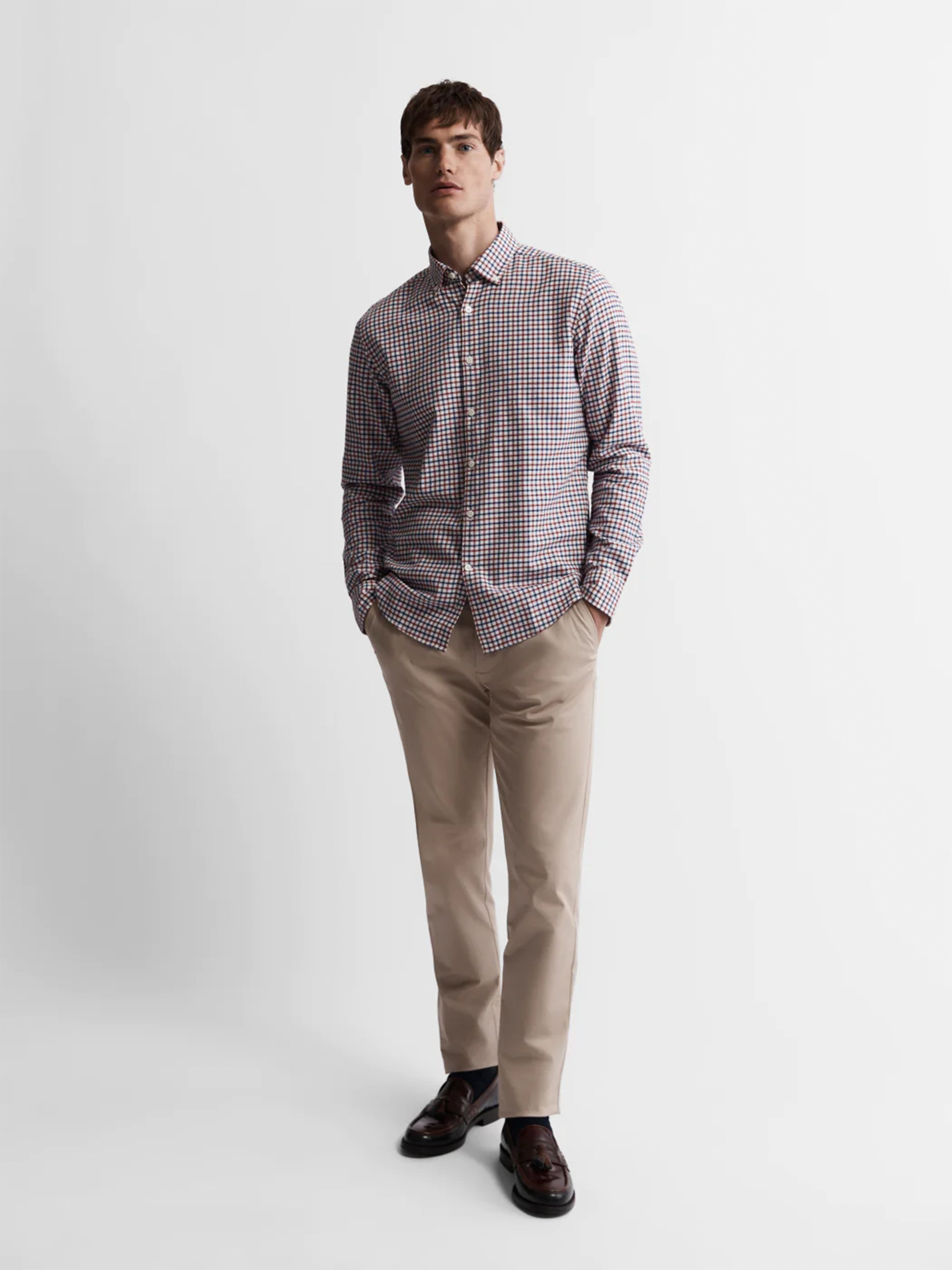 Classic Navy Check Classic Custom Shirt 50bm50t 50/1*50/1 Sar737a main image 0