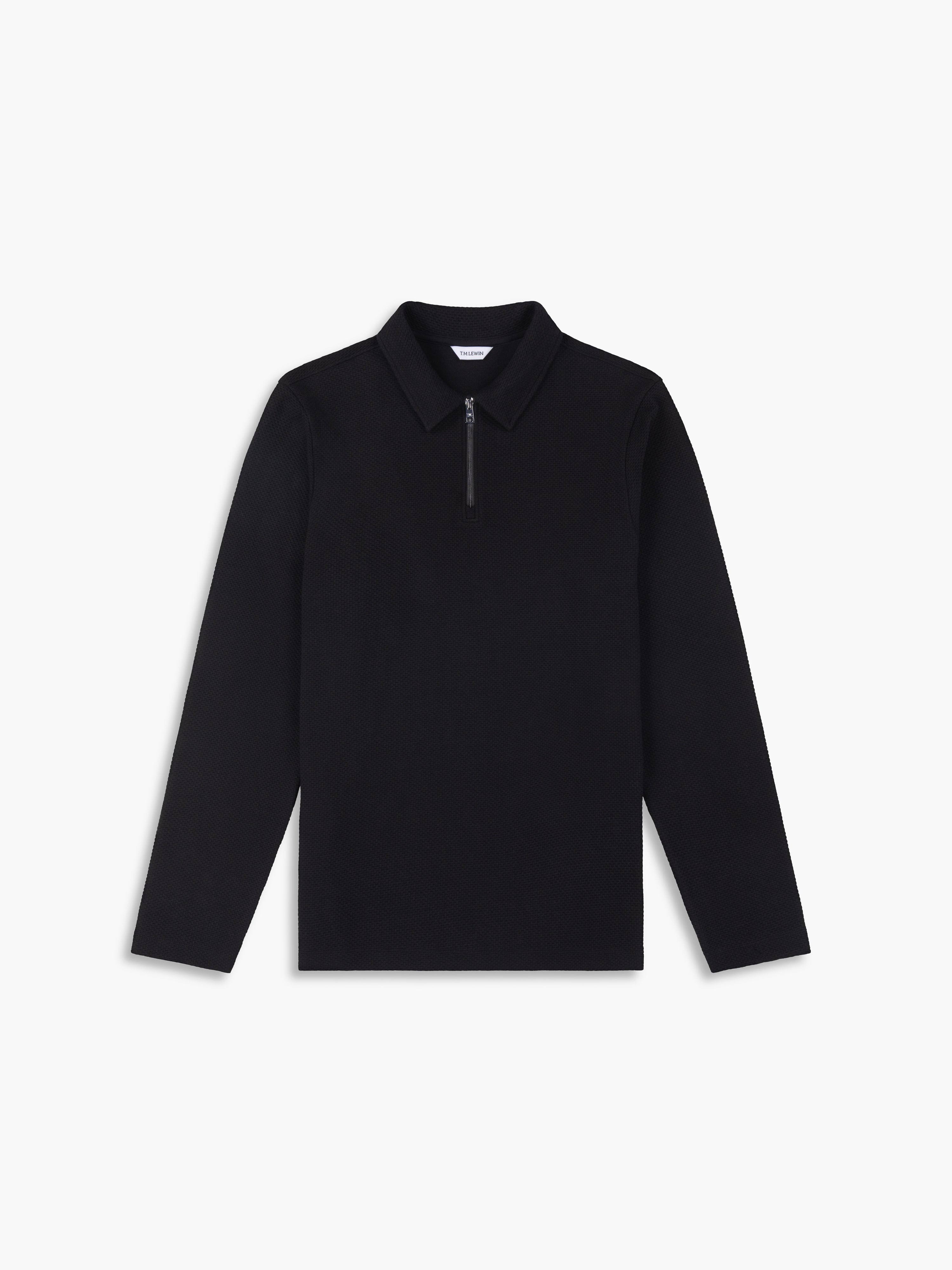 The Long Sleeve Waffle Polo – T.M.Lewin