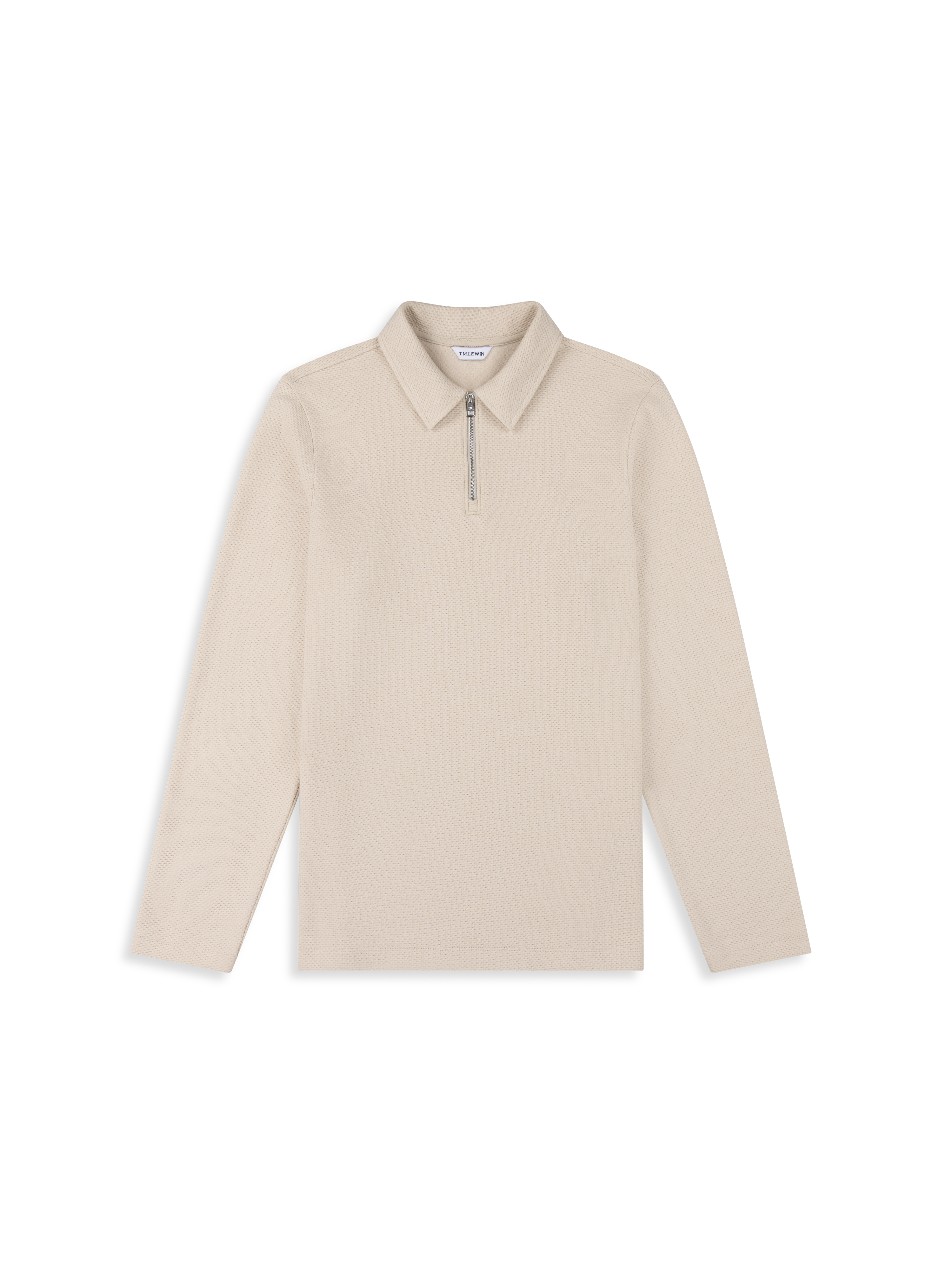 The Long Sleeve Waffle Polo – T.M.Lewin