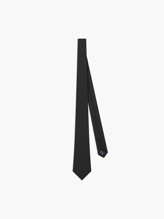 Black Textured Slim Silk Tie