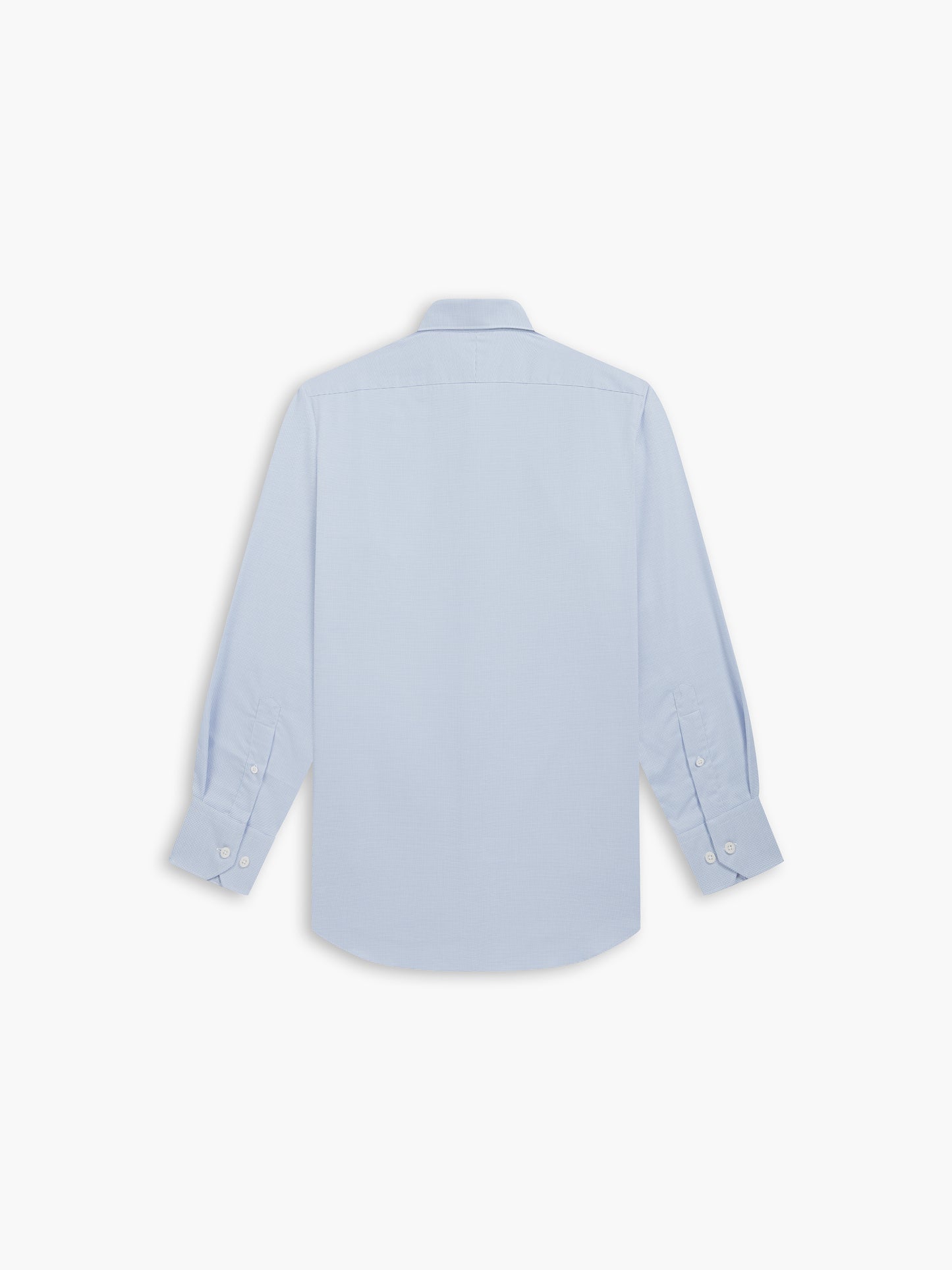 Blue Horizontal Mini Stripe Oxford Fitted Single Cuff Classic Collar Shirt