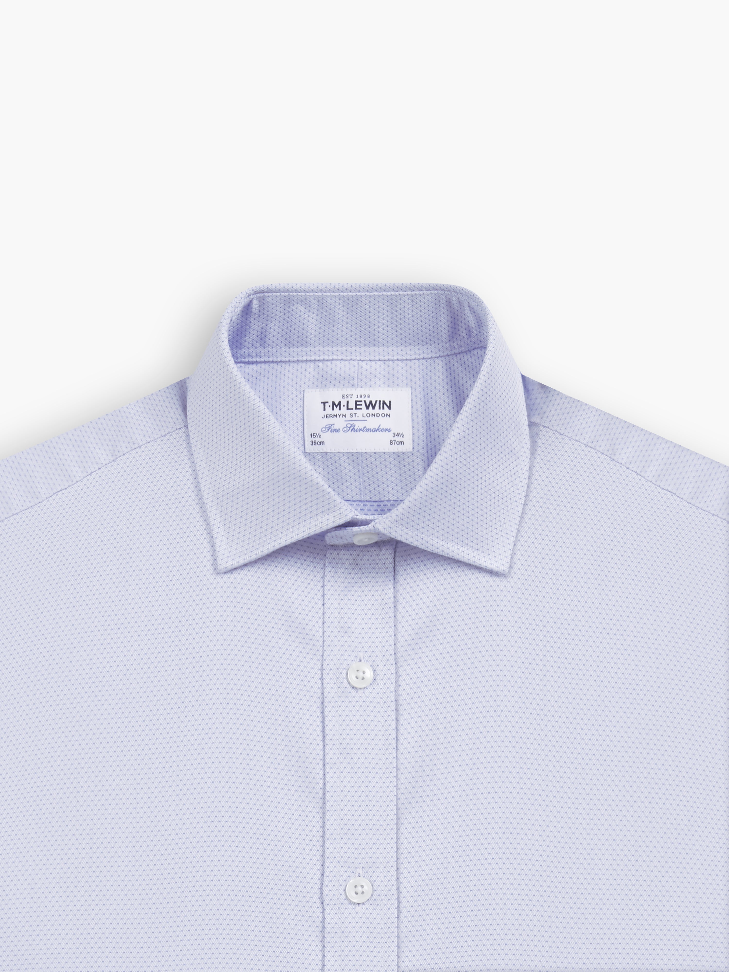 Blue Diamond Geometric Dobby Fitted Single Cuff Classic Collar Shirt ...
