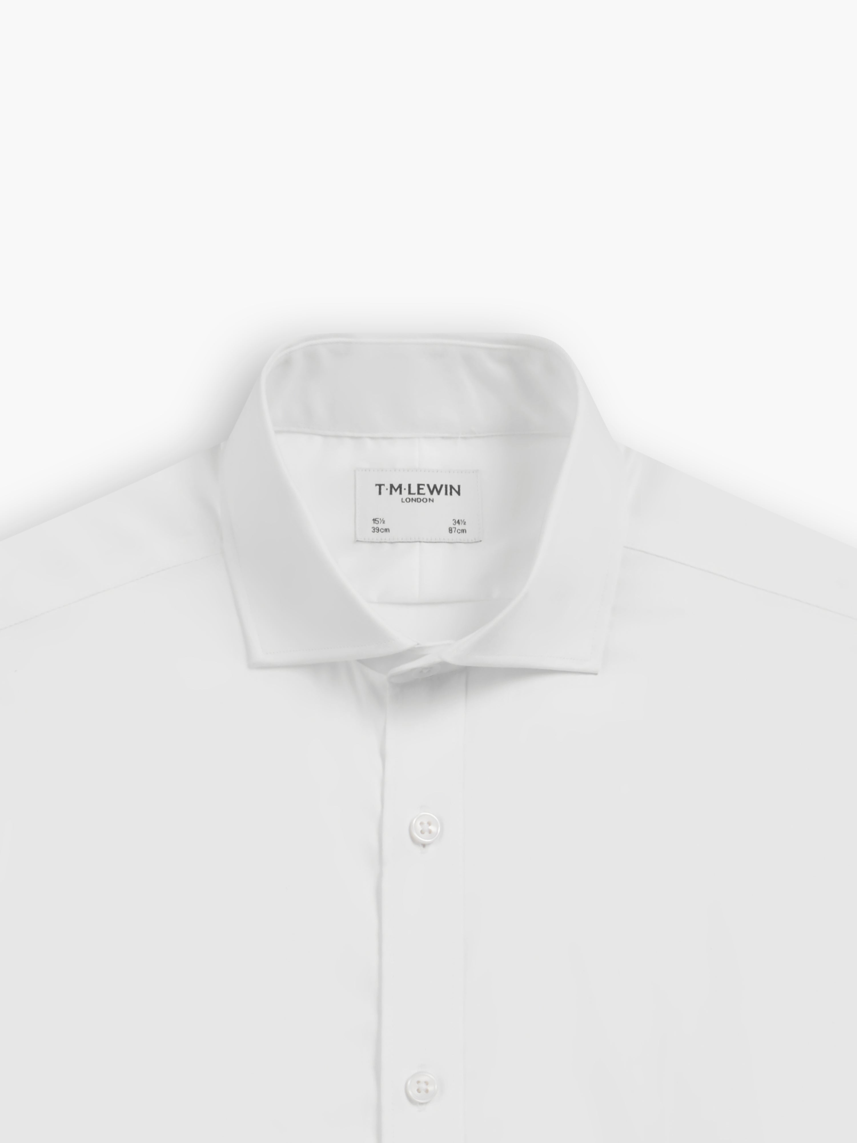 Max Performance White Twill Slim Fit Double Cuff Cutaway Collar Shirt