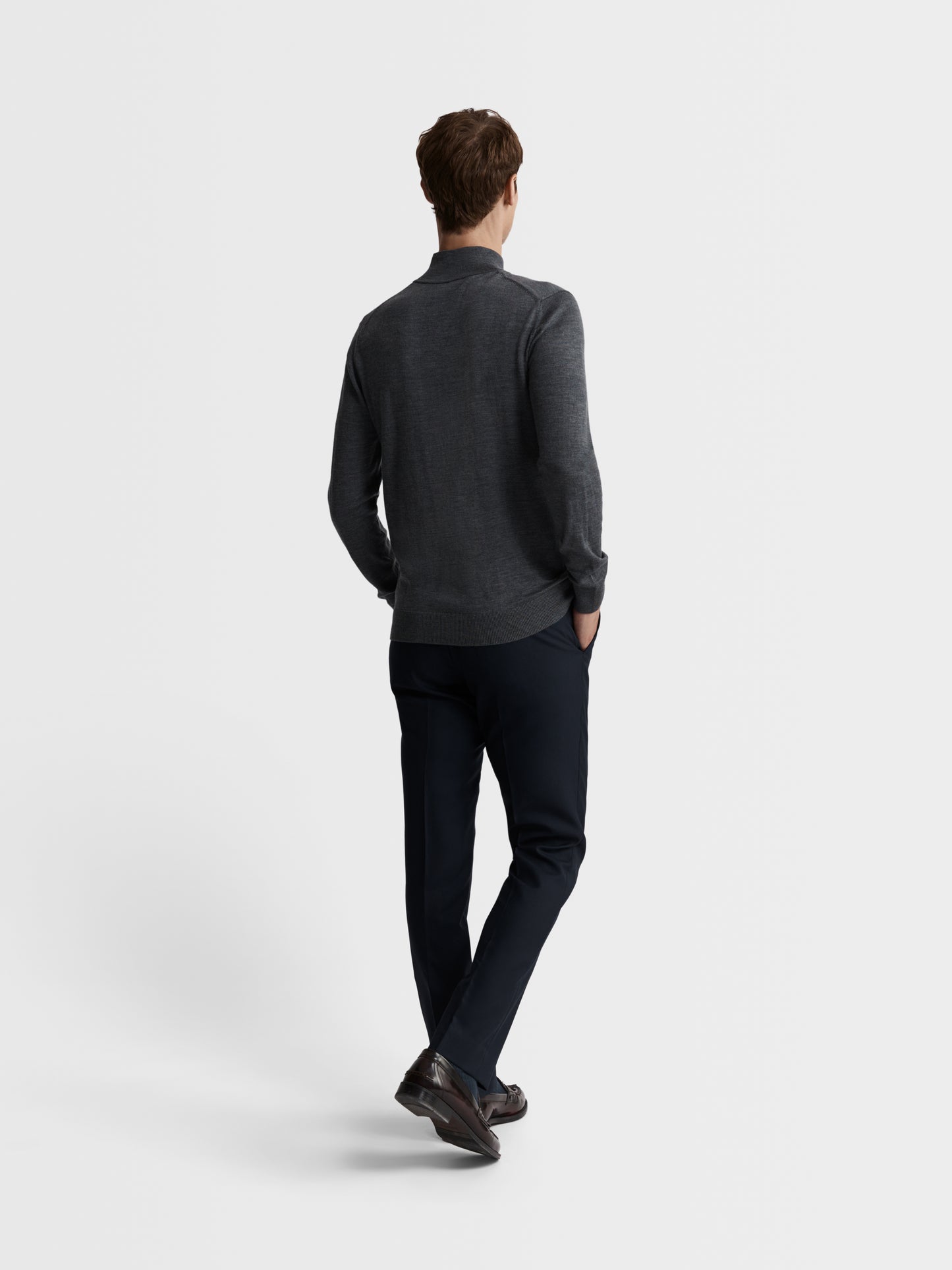 Image 4 of Merino Half-Zip Jumper - Charcoal
