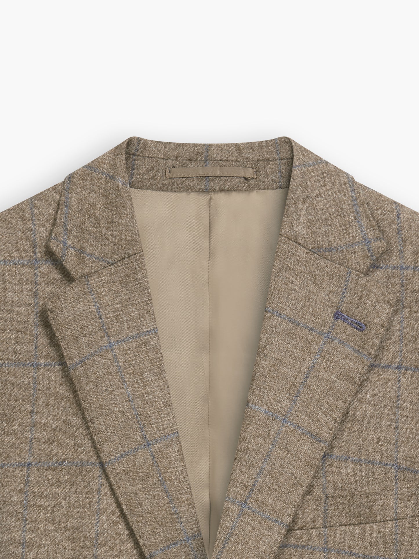 Olivier Slim Fit Jacket in Blue and Neutral Robert Noble Mill Wool Check