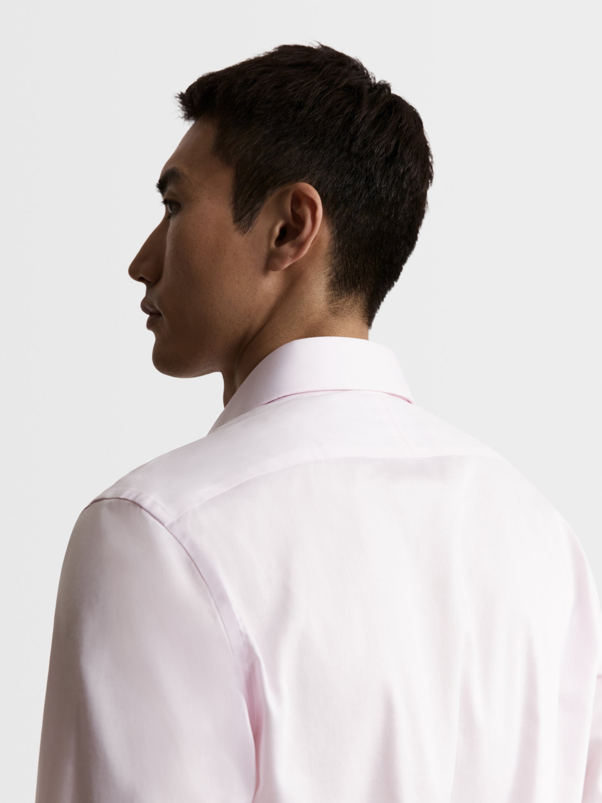 Image 3 of Max Performance Pink Twill Slim Fit Single Cuff Classic Collar Shirt