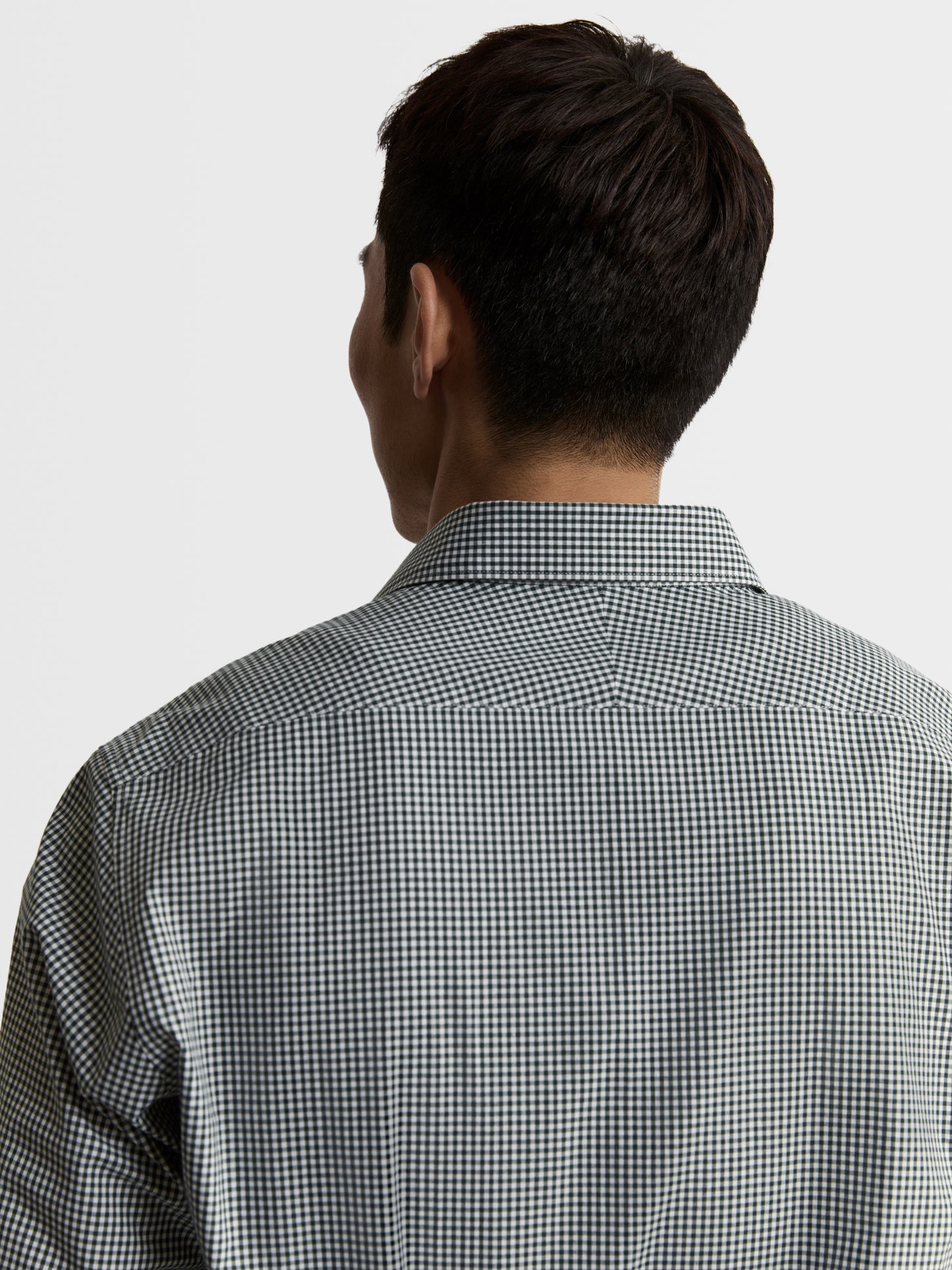Image 3 of Green Gingham Poplin Slim Fit Casual Shirt