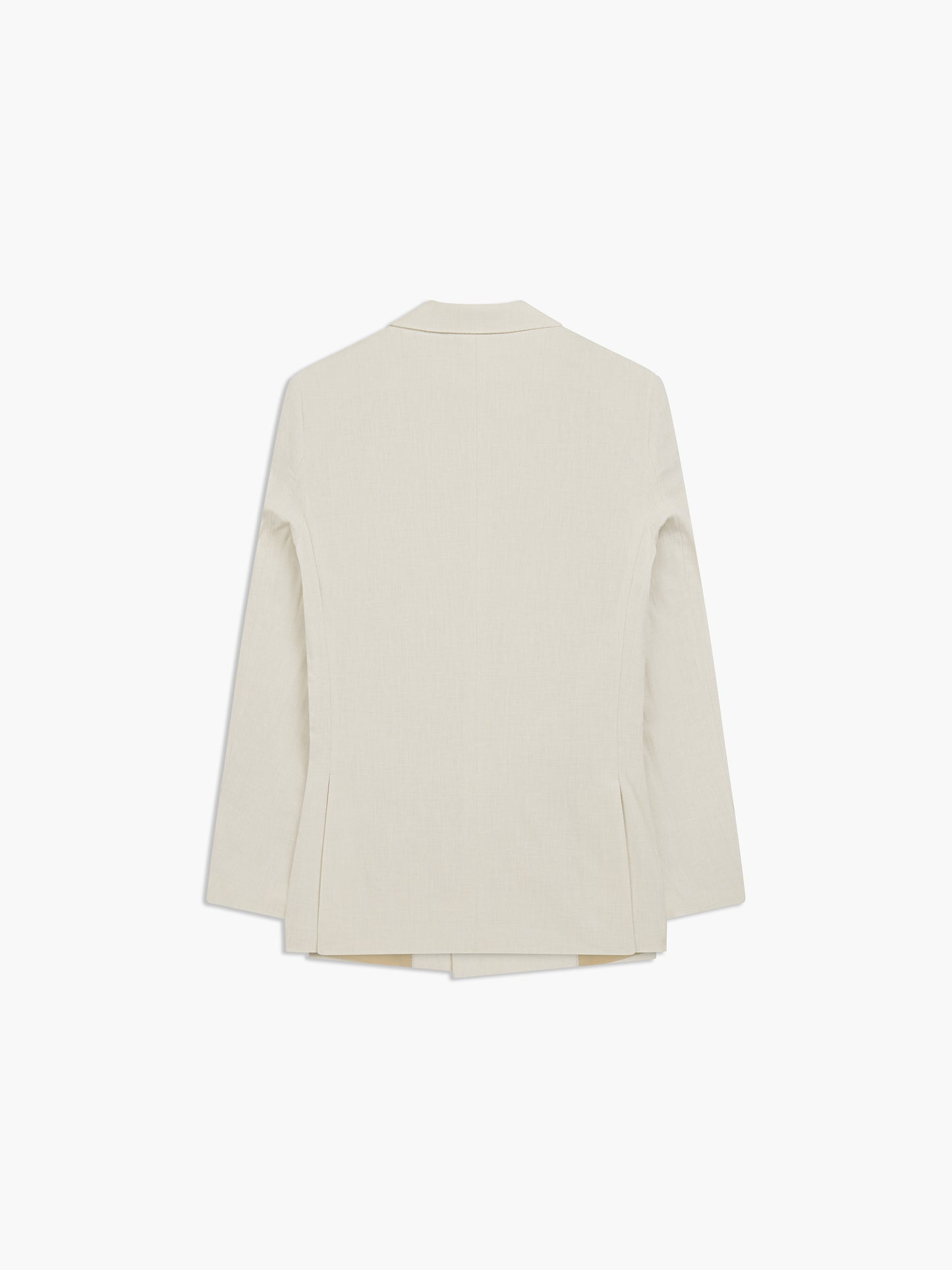 Image 9 of Slim Fit Double Breasted Linen Suit Jacket in Ecru