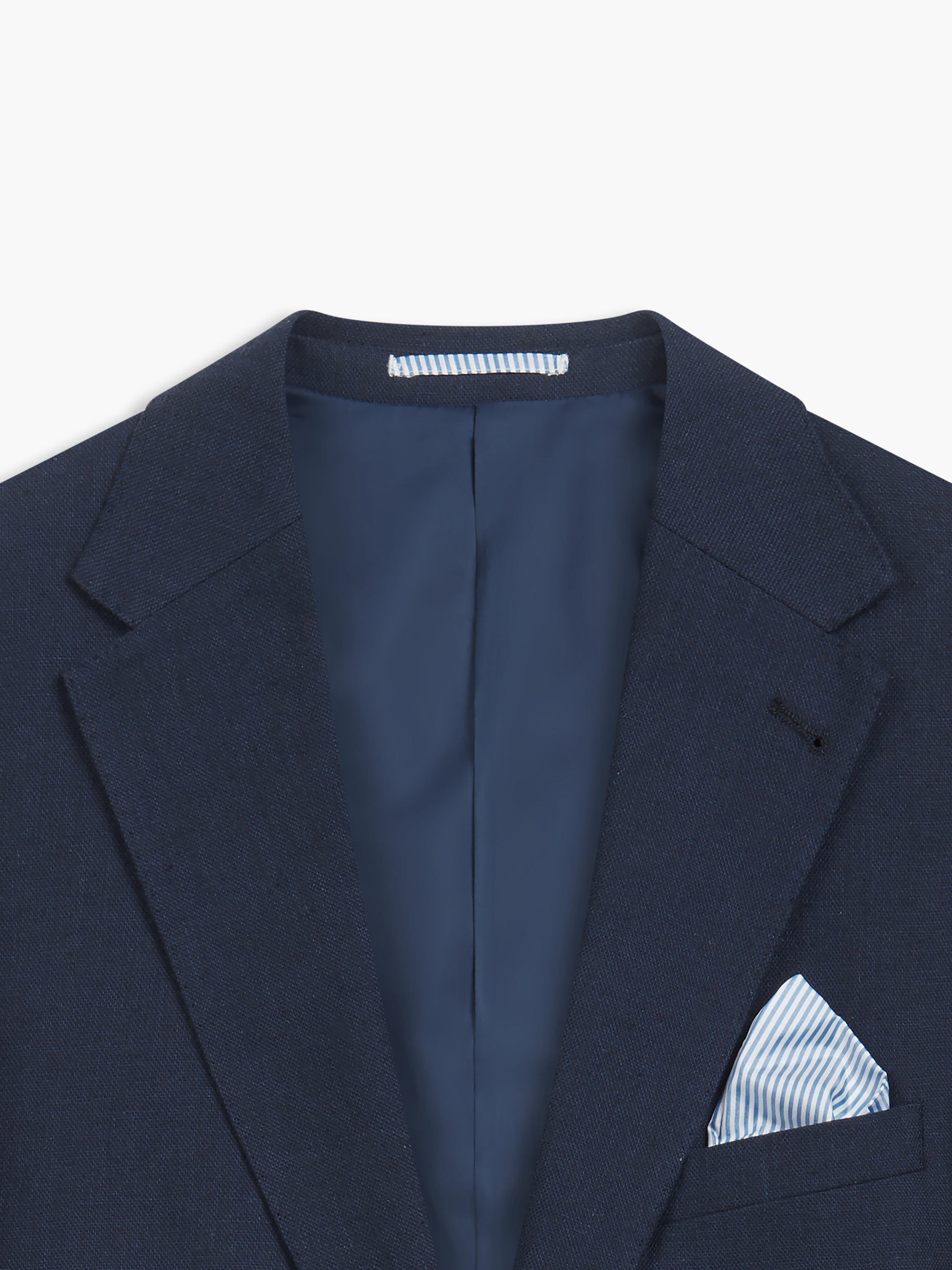 Image 8 of Slim Fit Single Breasted Linen Suit Jacket in Navy