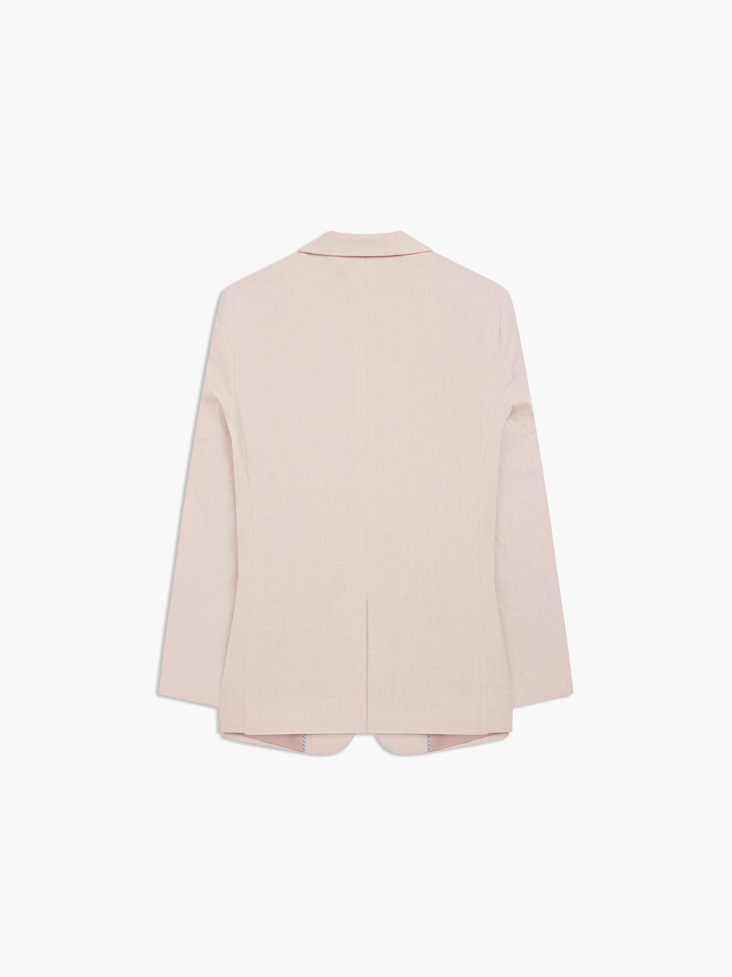Image 11 of Slim Fit Single Breasted Linen Suit Jacket in Light Pink