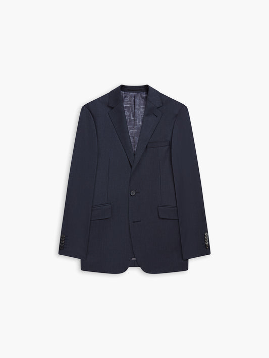 Kane Italian Luxury Slim Navy Puppytooth Suit Jacket