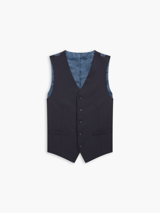 Kennington Wool Slim Navy Waistcoat