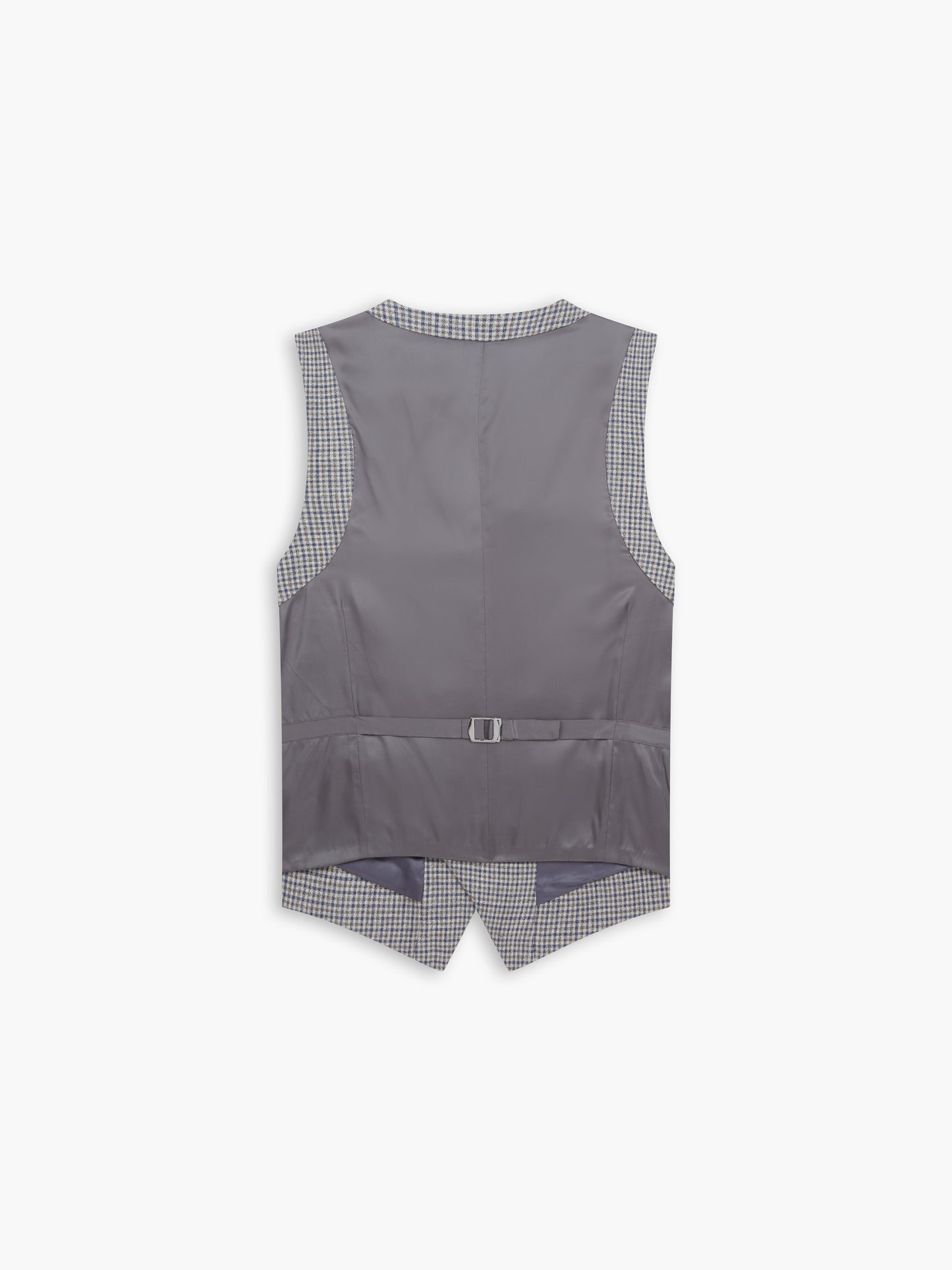 Ravello Italian Summer Slim Fit Grey and Navy Microcheck Waistcoat