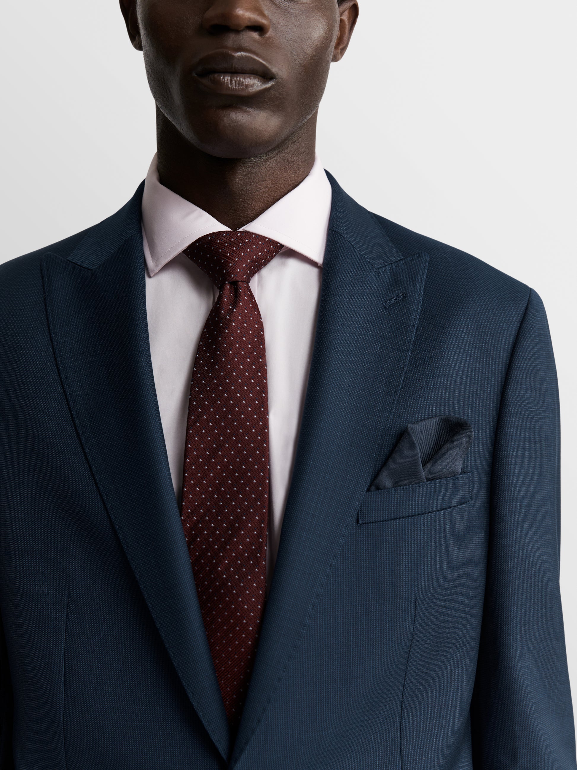 Image 1 of Double Dash Spot Tie Burgundy Blue