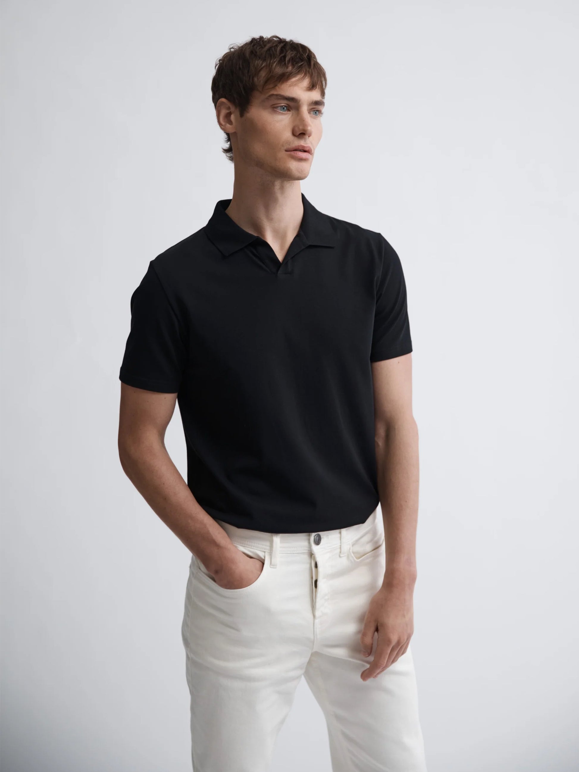 Image 1 of Black Revere Collar Polo