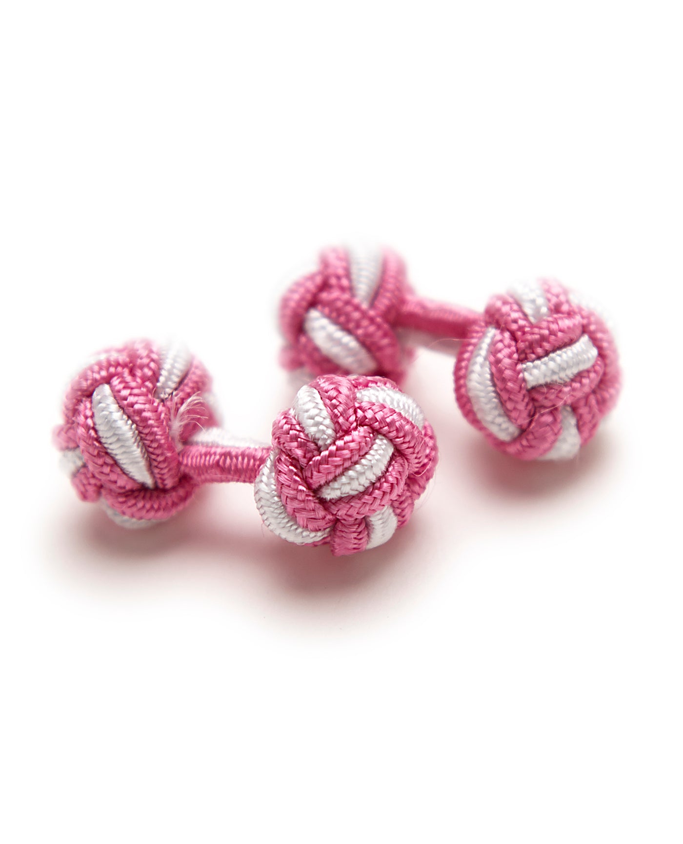 Image 1 of Women's Pink White Silk Knot Links