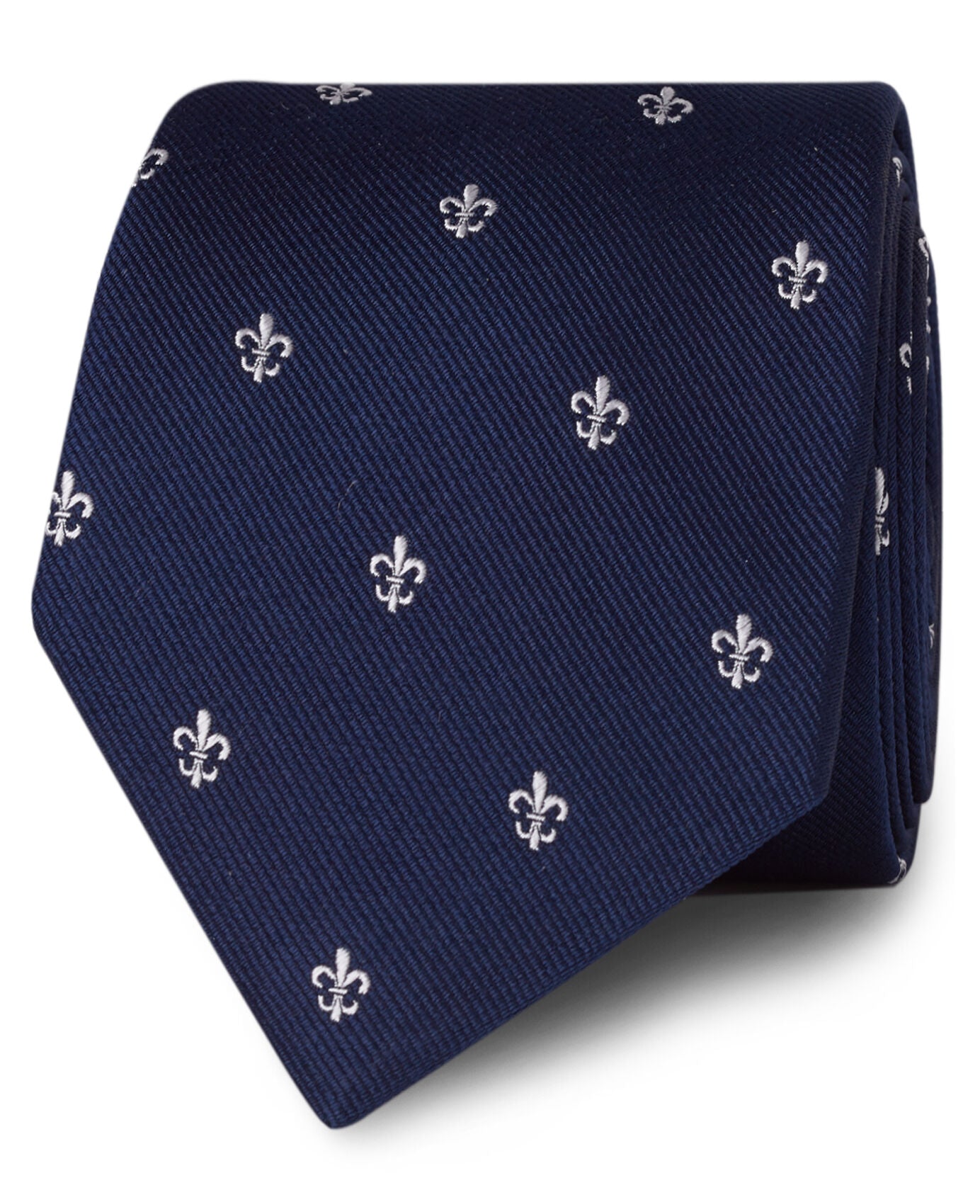 Image 1 of Navy White Fleur de Lys Tie