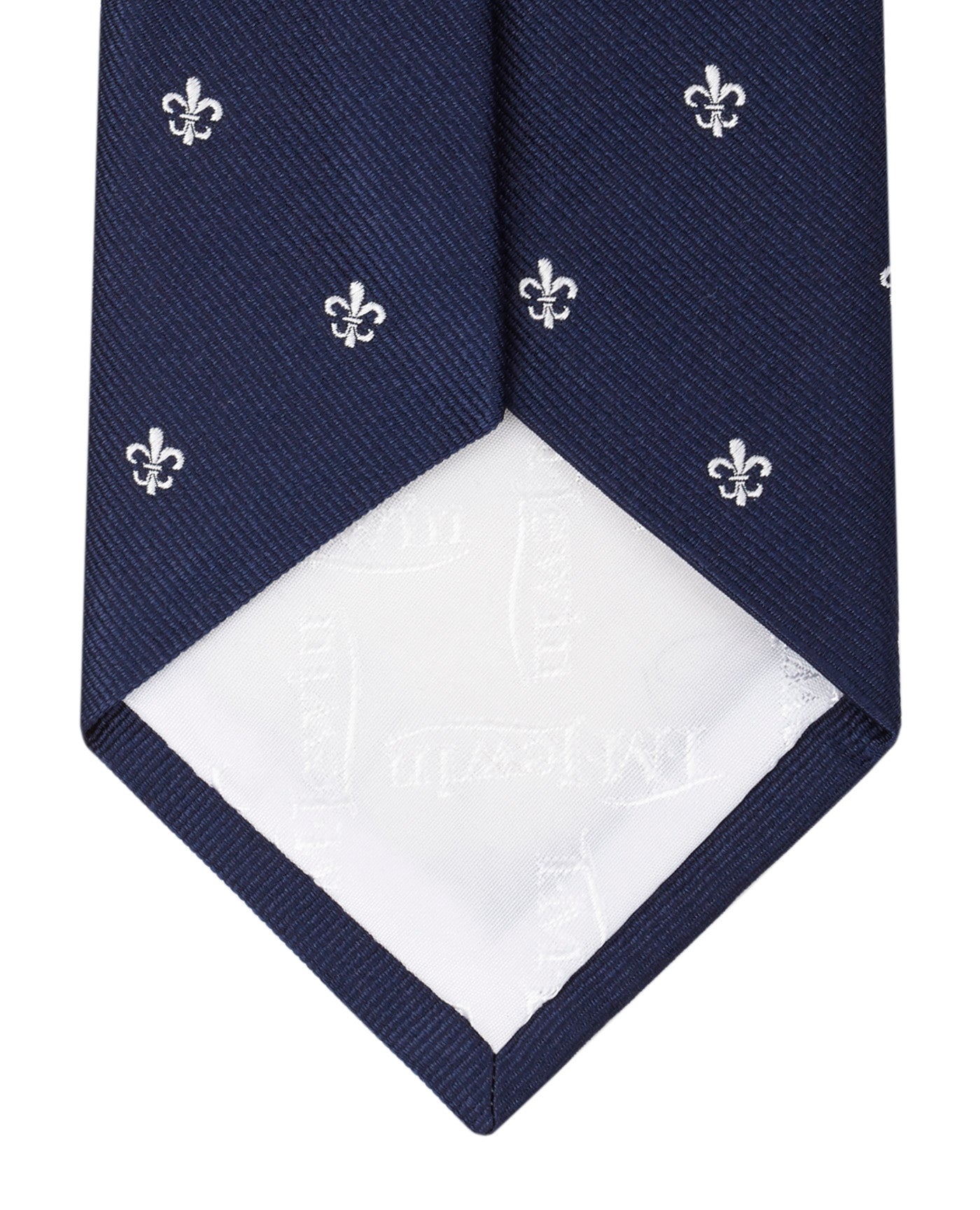 Image 3 of Navy White Fleur de Lys Tie