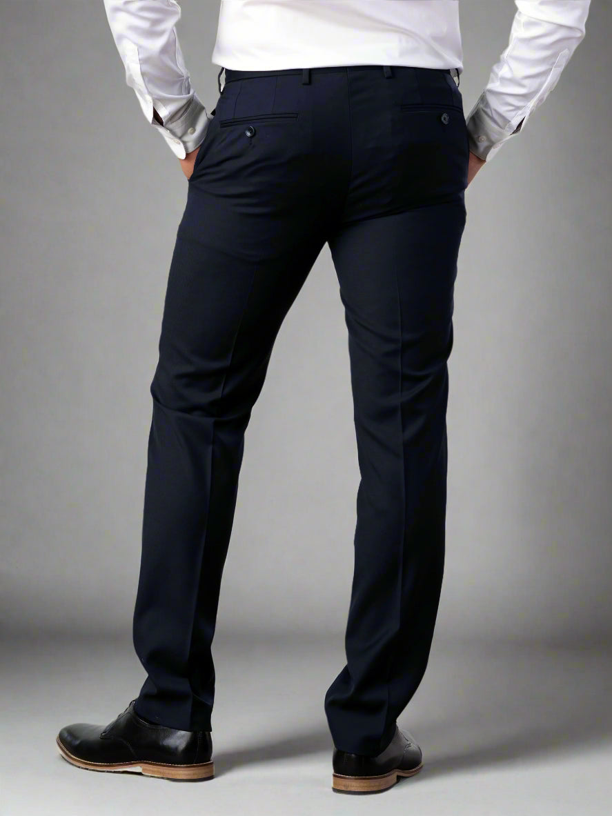 Image 3 of Budd Flat Front Navy Trousers