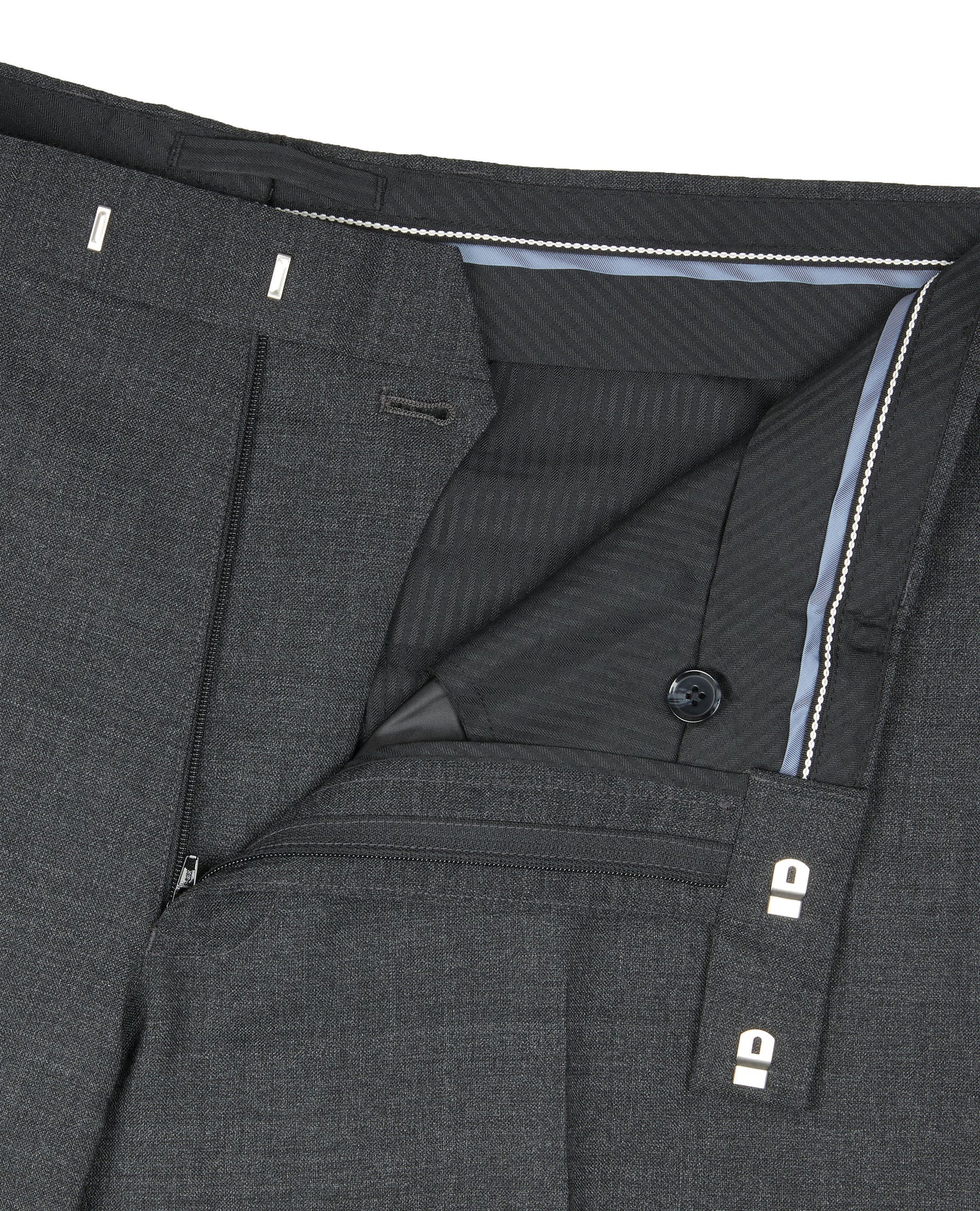 Image 2 of Browning Barberis Charcoal Merino Wool Slim Fit Trousers