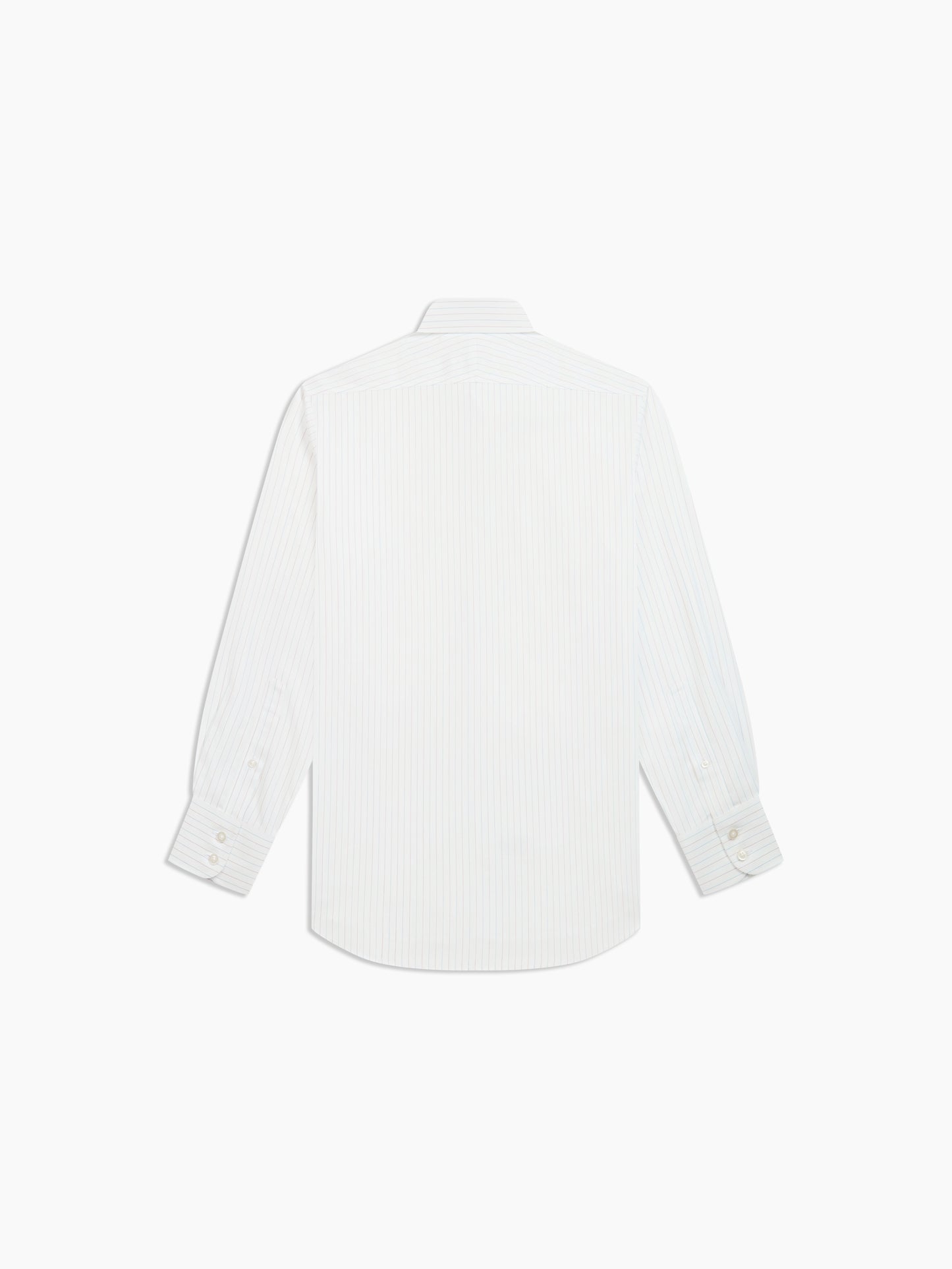 Image 4 of Non-Iron Navy & Red Fine Herringbone Stripe Twill Slim Fit Single Cuff Classic Collar Shirt