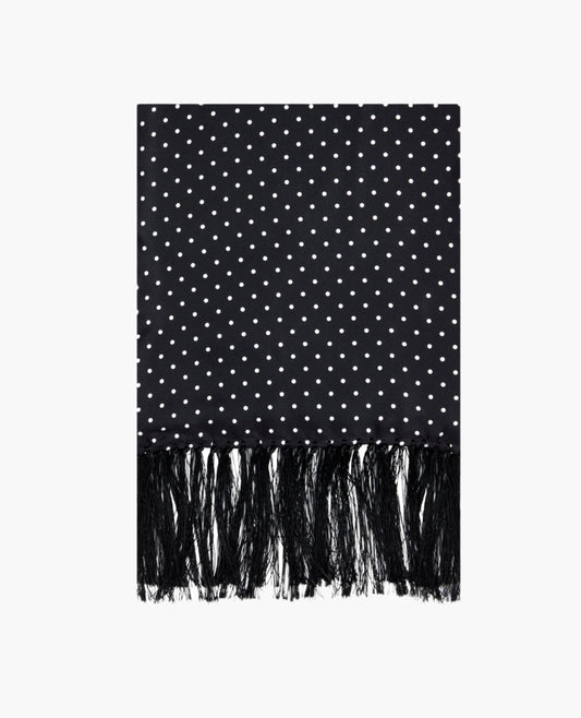 Image 1 of Black Velvet Spot Evening Scarf