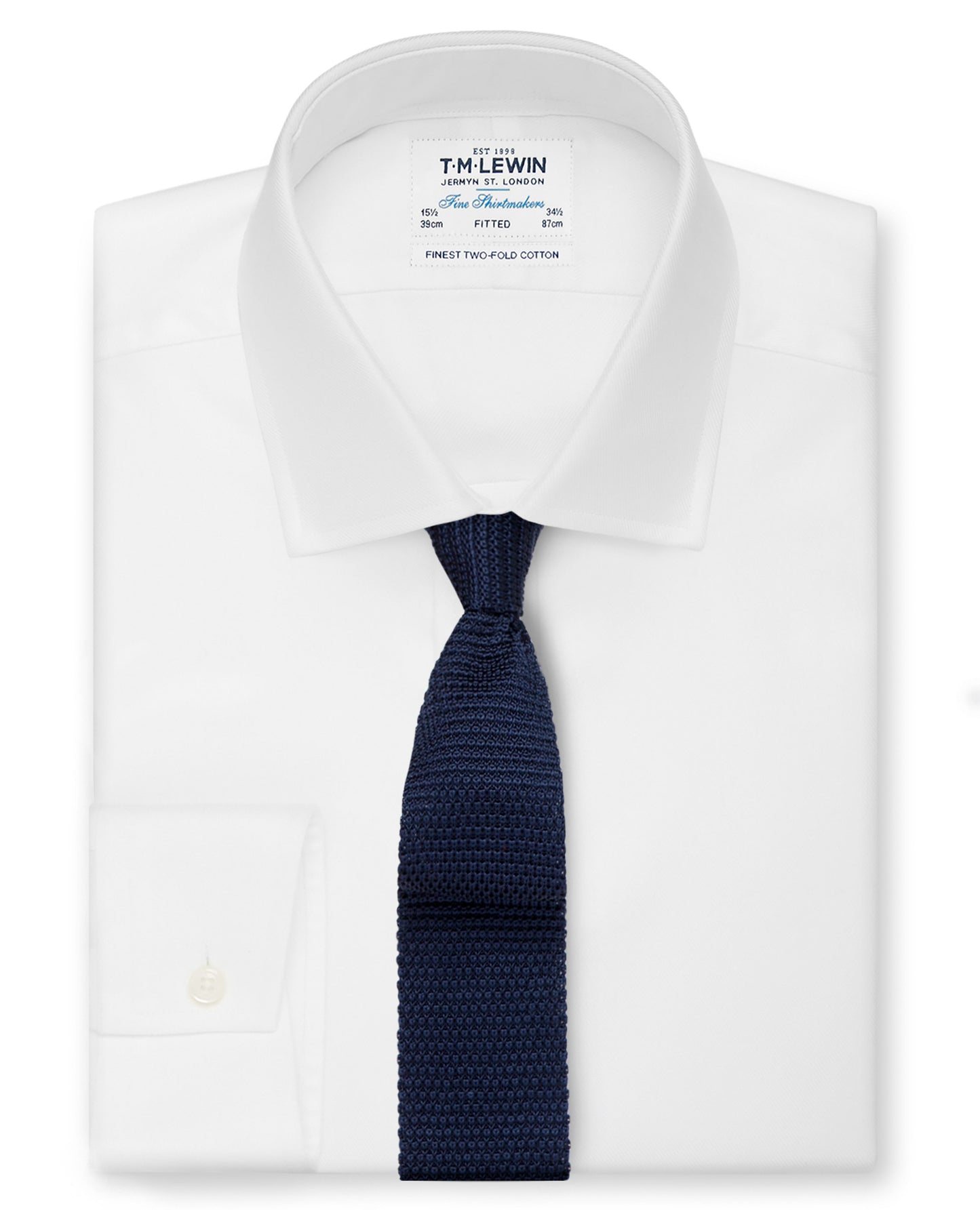 Image 2 of Navy Knitted Silk Tie