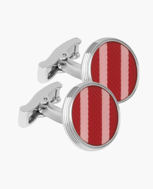 Image 1 of Luxury Red Military Stripe Texture Cufflinks