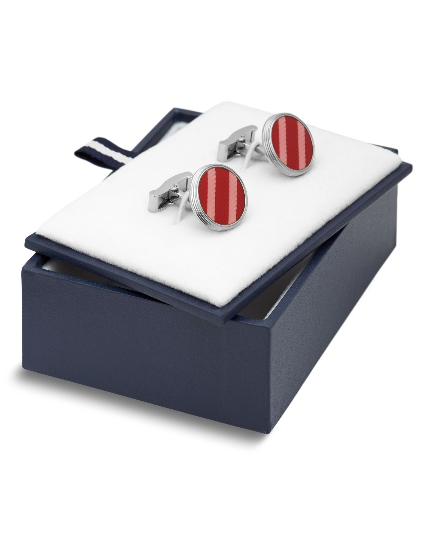 Image 4 of Luxury Red Military Stripe Texture Cufflinks