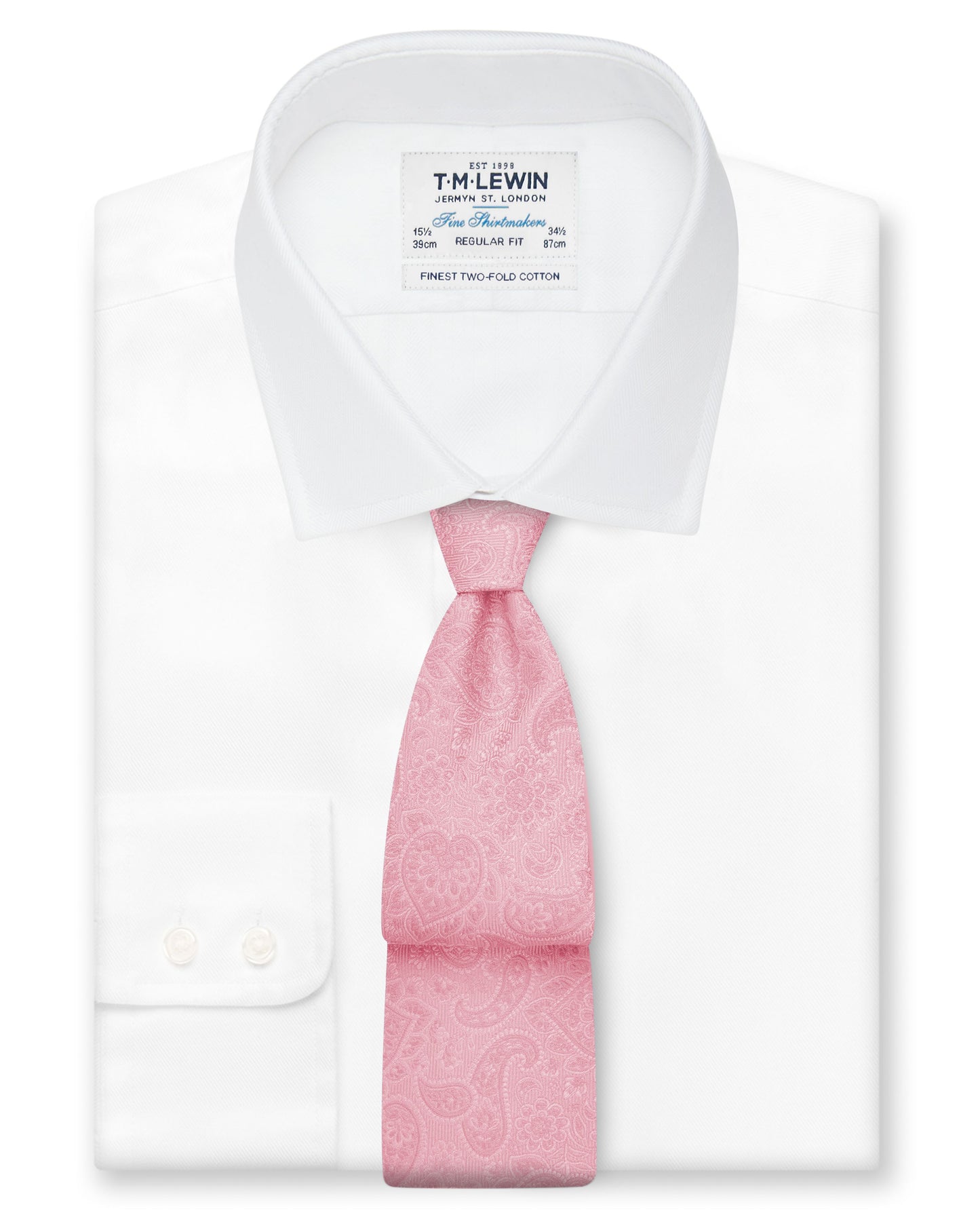 Image 2 of Occasionwear Wide Pink Paisley Silk Tie