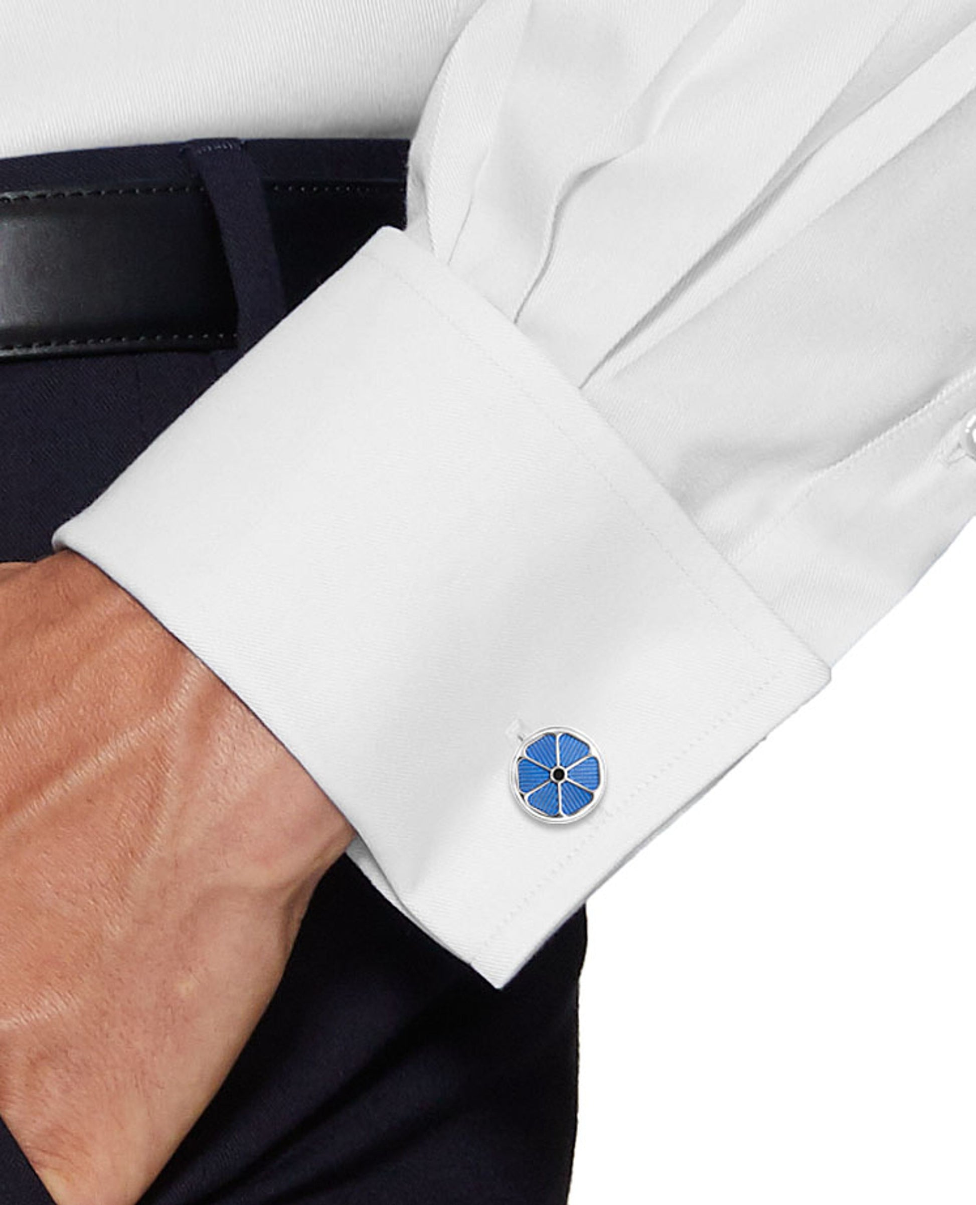 Image 2 of Veritas Blue Flower Cufflinks