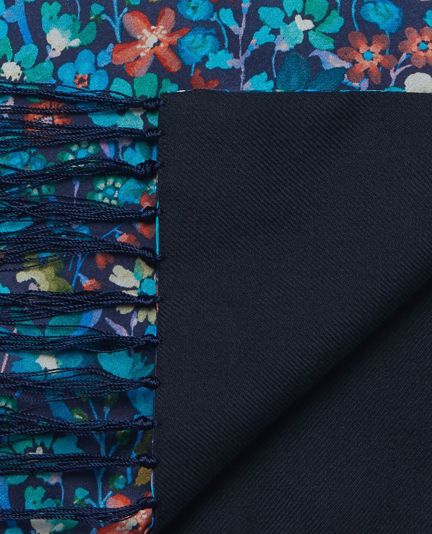 Image 2 of Made with Liberty Fabric Blue Dreams of Belgravia Print Silk Evening Scarf