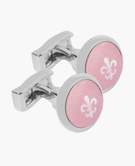 Image 1 of Occasionwear Pink Fleur De Lys Cufflinks