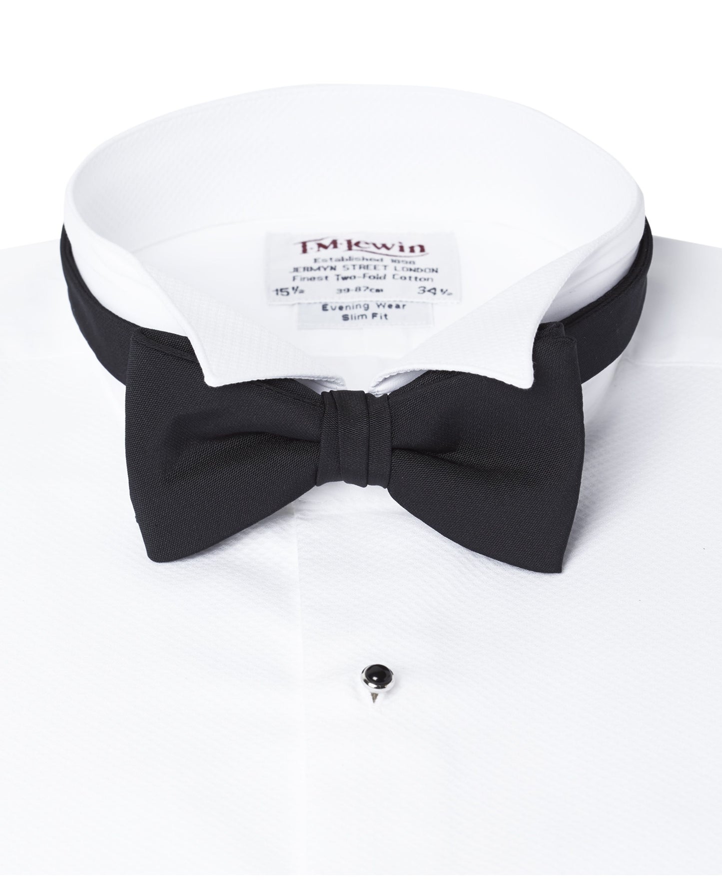 Image 3 of Black Barathea Tied Bow Tie