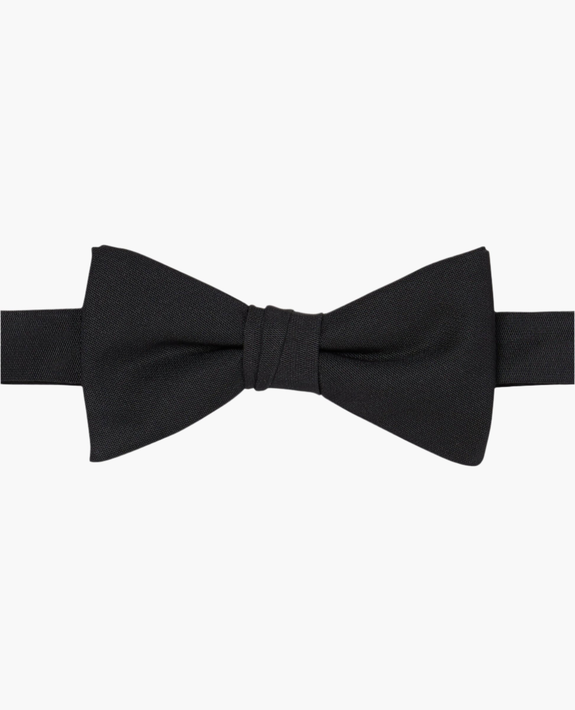 Image 1 of Black Barathea Tied Bow Tie