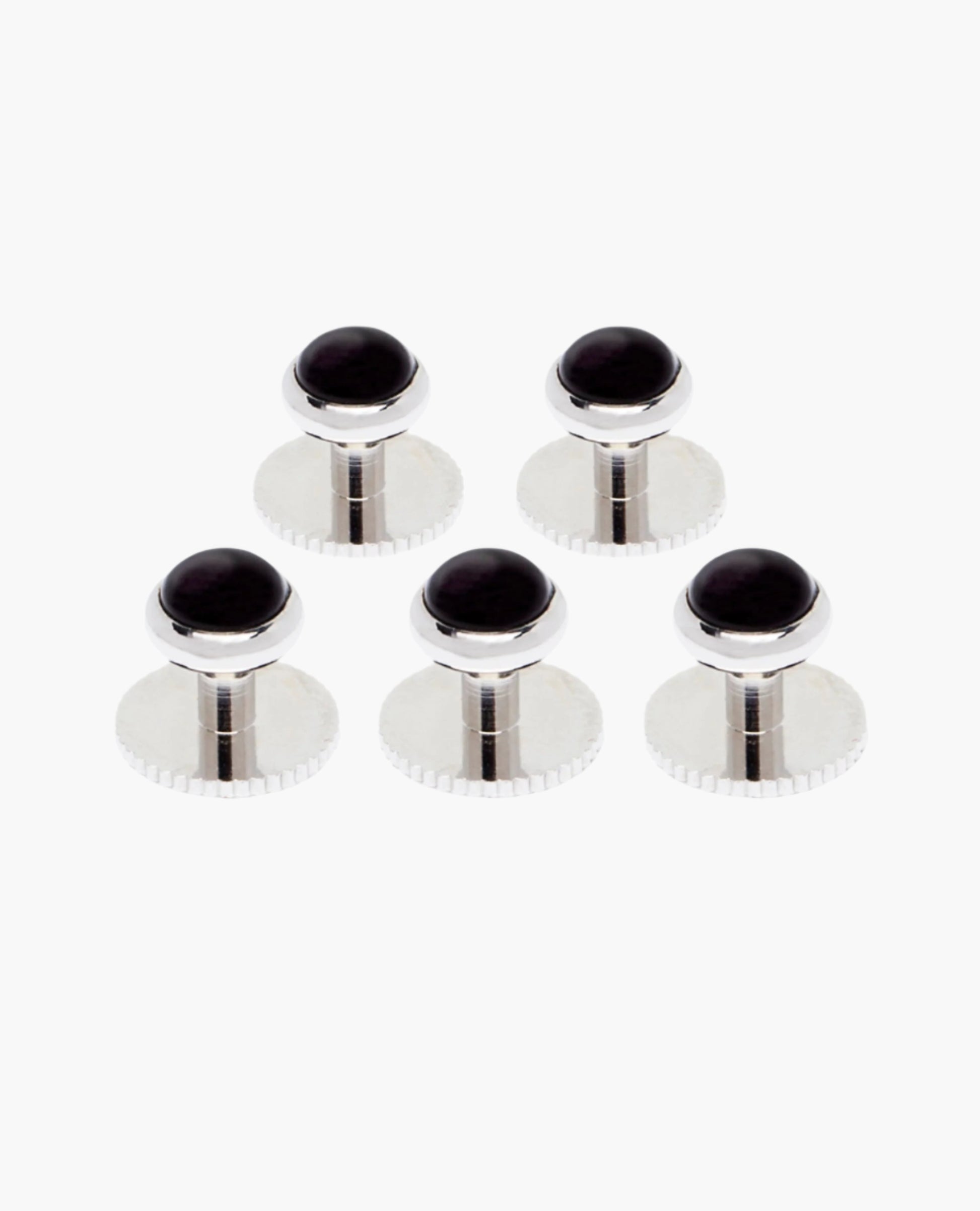 Image 1 of Black Silver Dress Shirt Studs