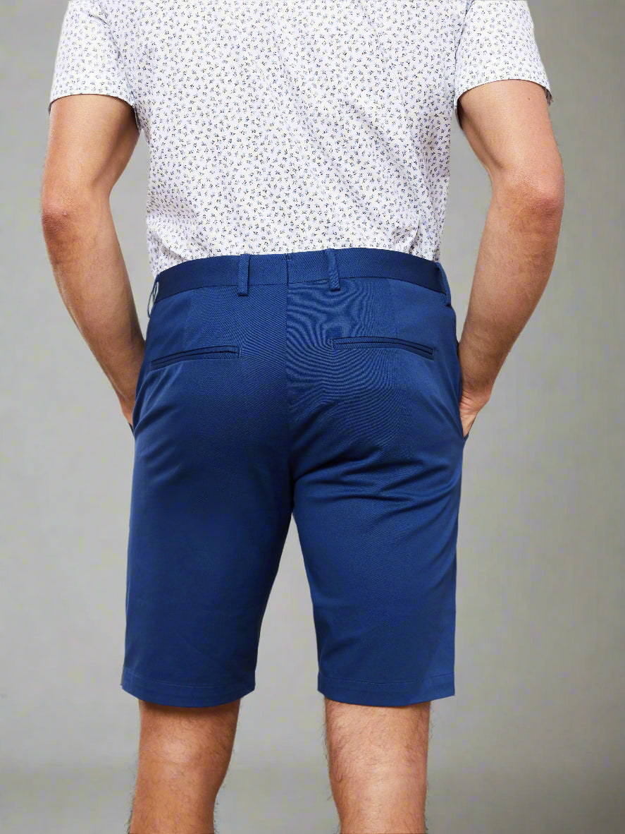 Image 4 of Neeson Slim Fit Indigo Shorts