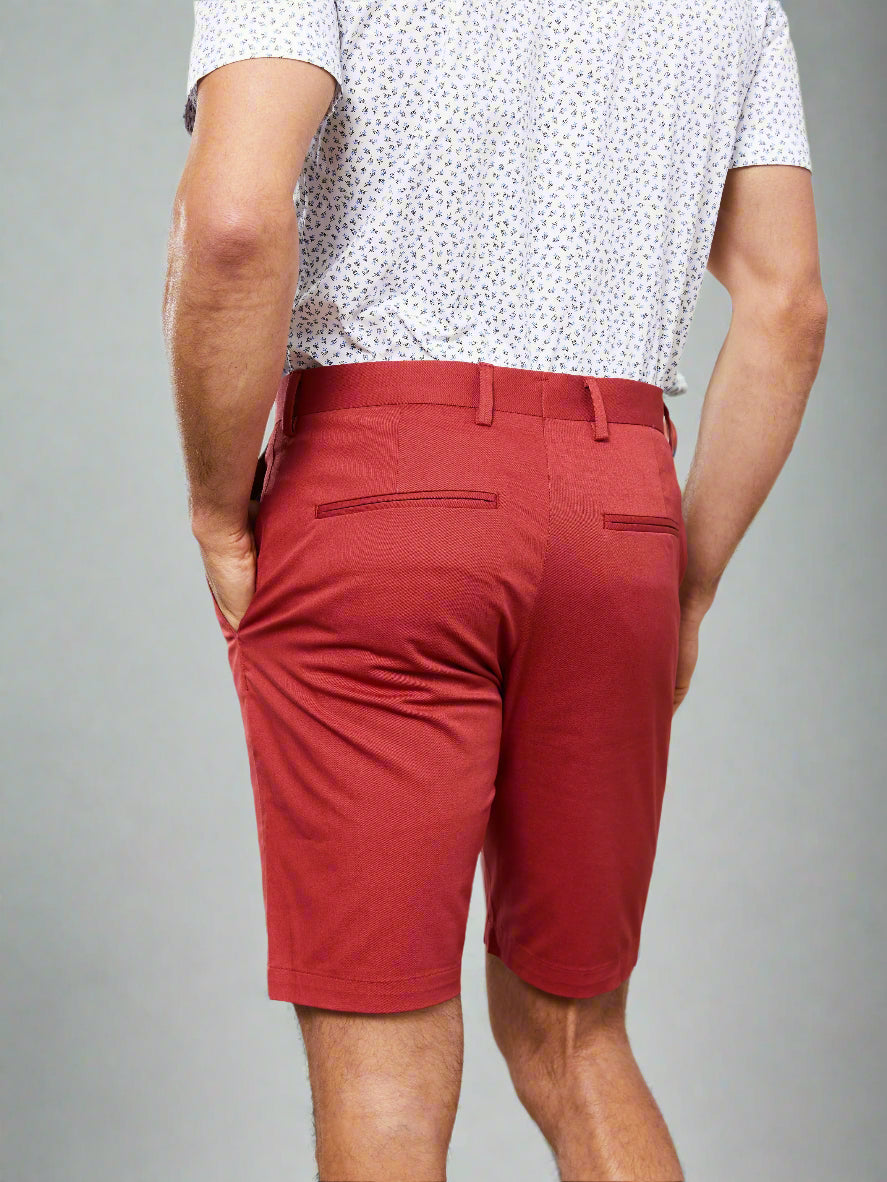 Image 4 of Neeson Slim Fit Crimson Shorts