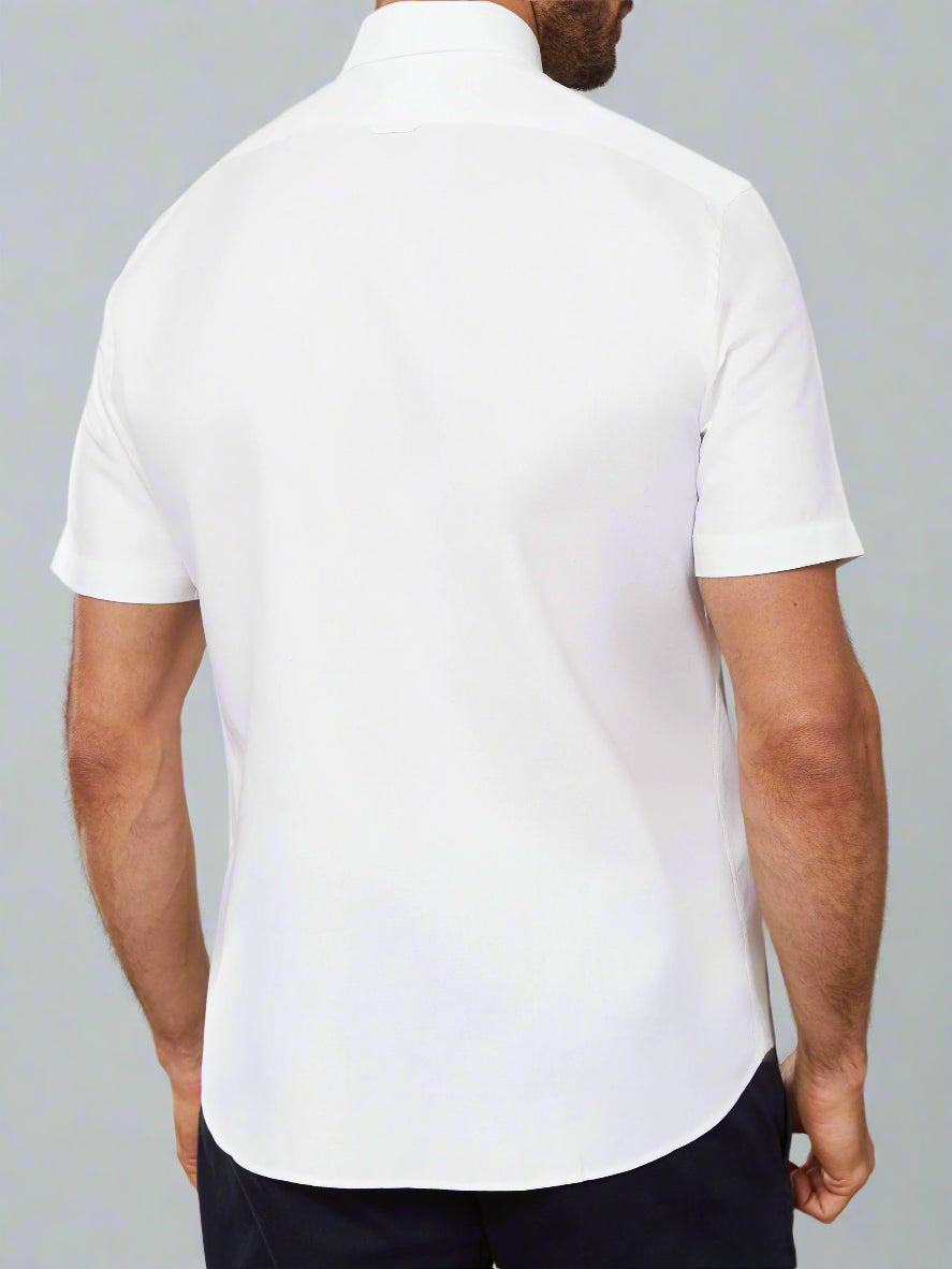 Image 5 of Oxford Slim Fit White and Pink Half Sleeve Shirt