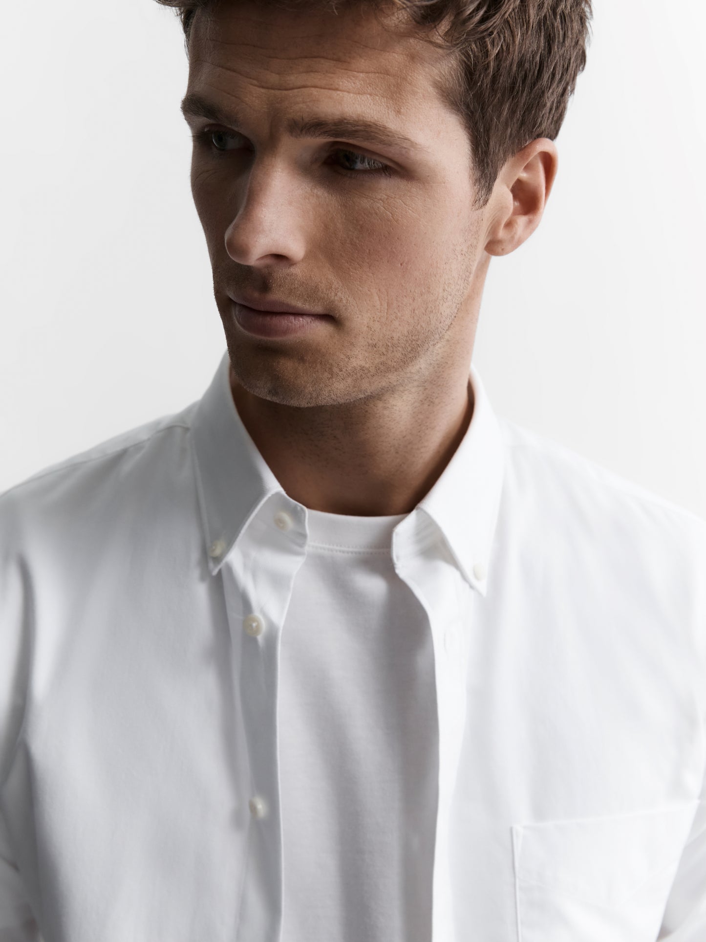 Image 2 of White Oxford Slim Fit Button Down Collar Casual Shirt