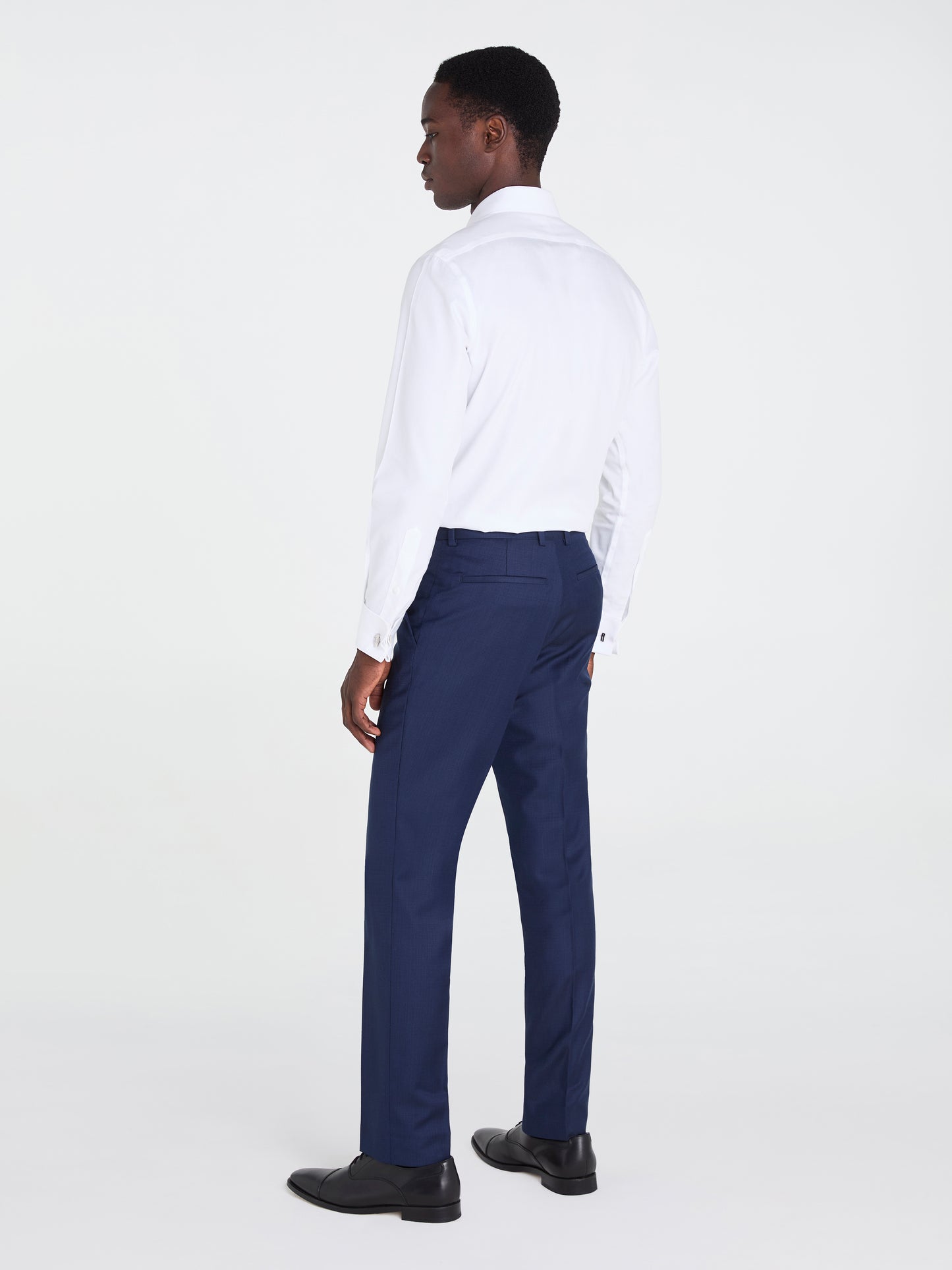 Non-Iron White Twill Slim Fit Double Cuff Cutaway Collar Shirt