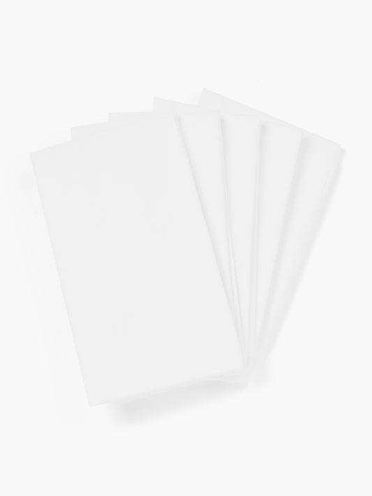 5-Pack Cotton Pocket Square Set - White
