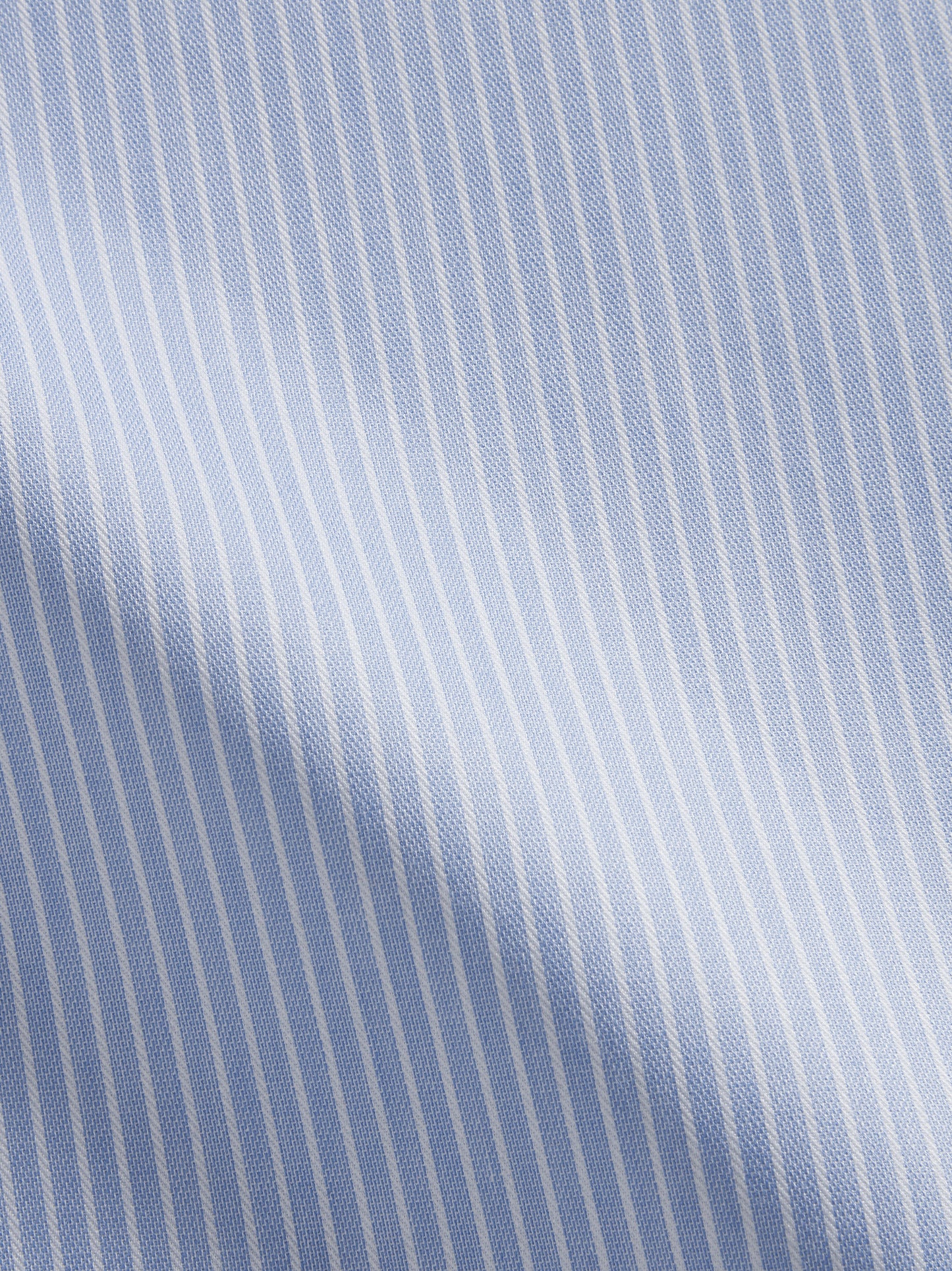 Non-Iron Blue Chalk Stripe Twill Fitted Single Cuff Classic Collar Shirt