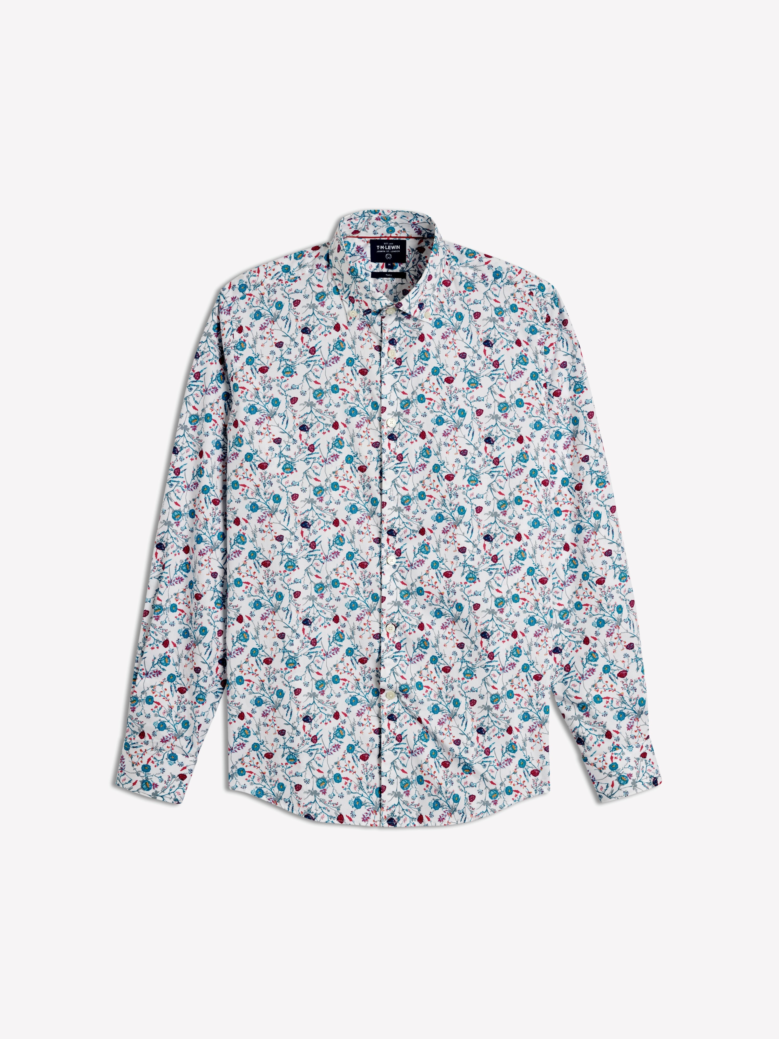 Slim floral dress fashion shirt