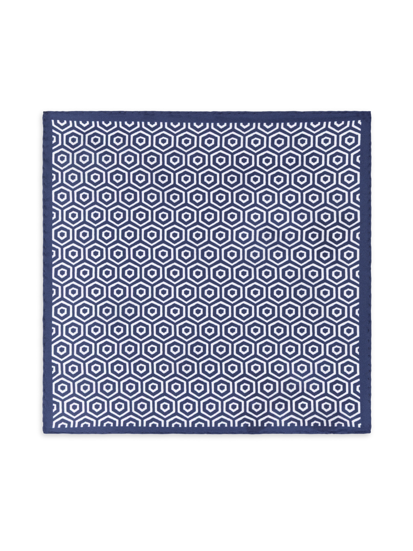 The Italian Hexagon Print Silk Pocket Square