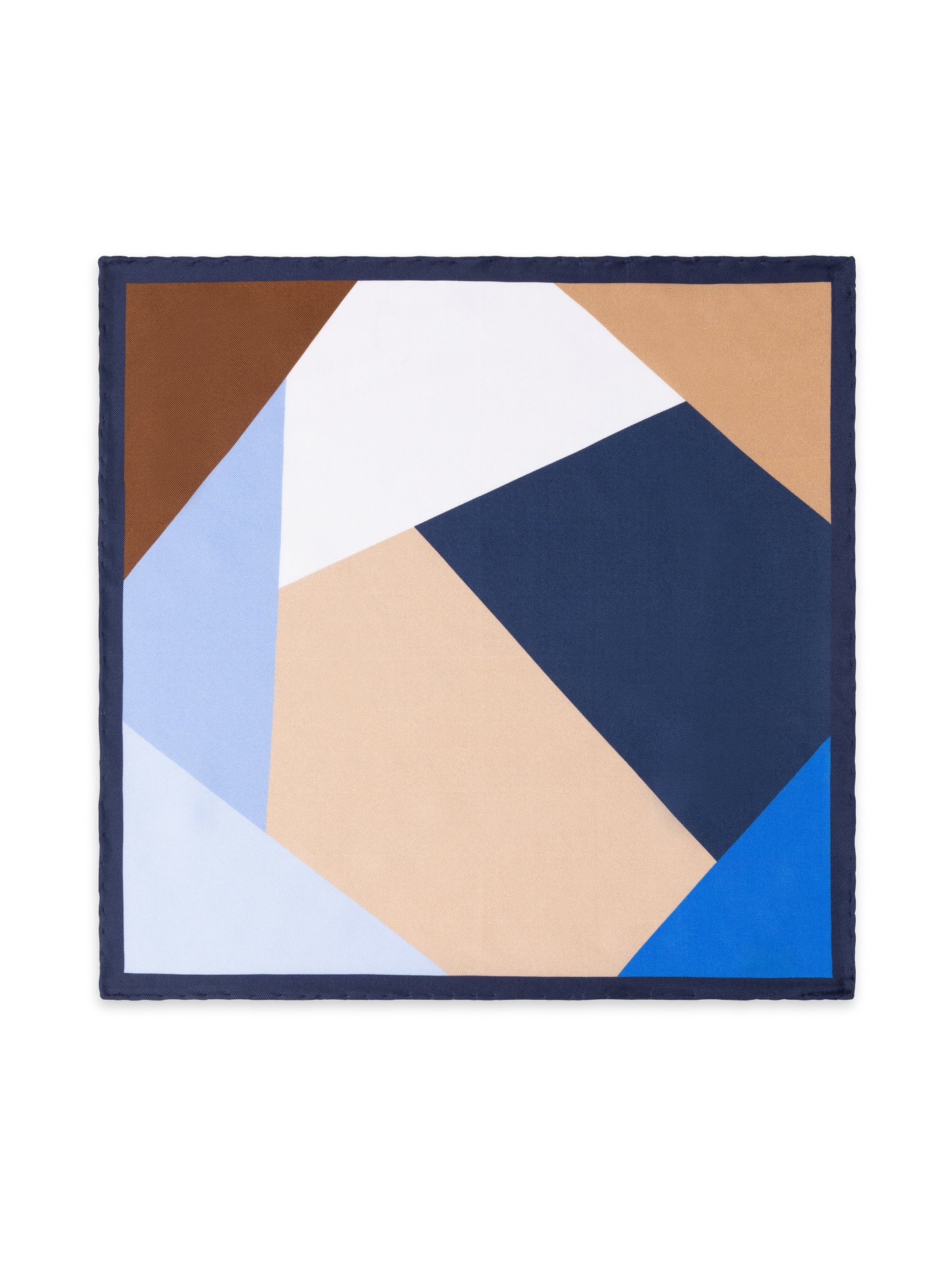 The Italian Block Print Silk Pocket Square