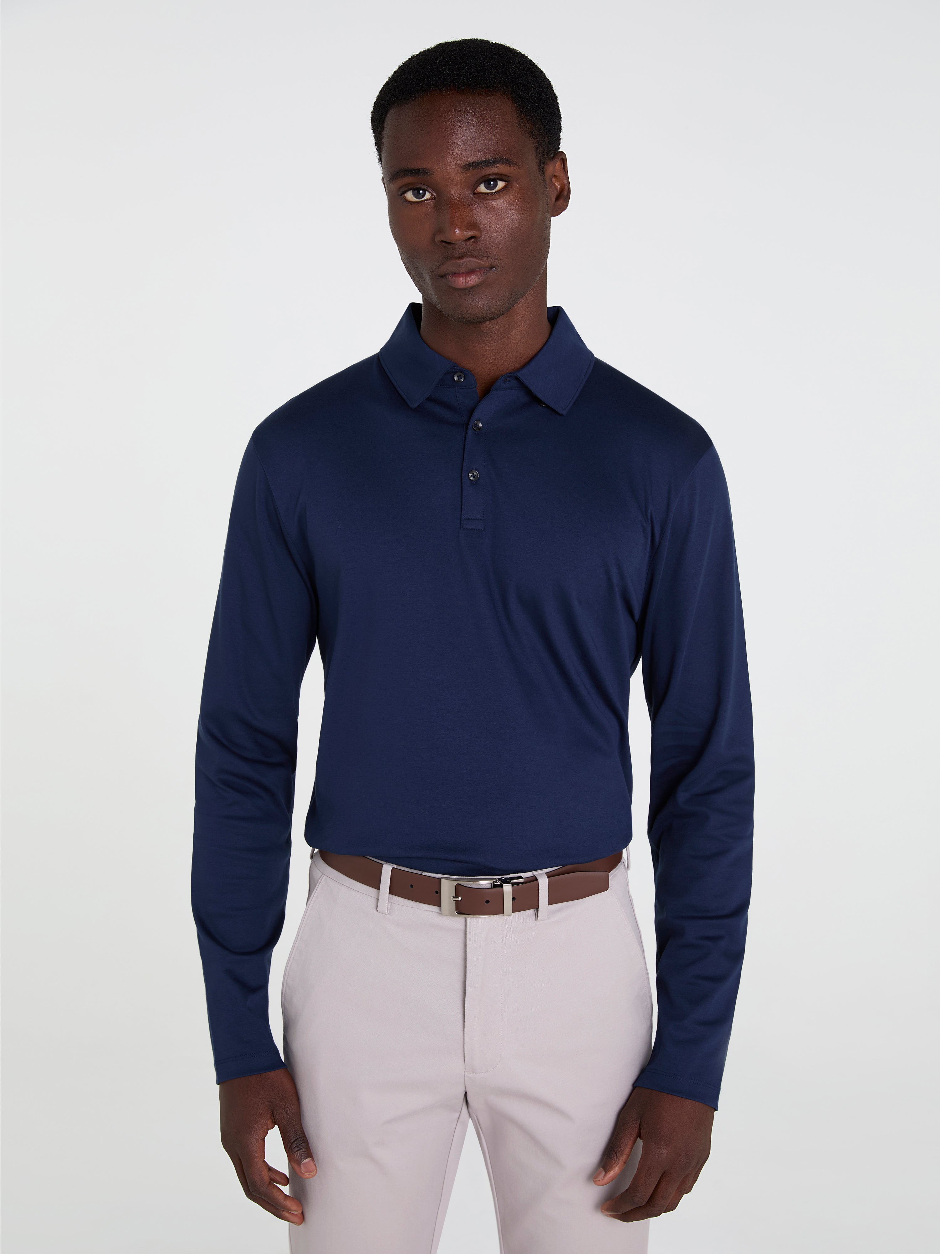 トップス MAN-TLE LongSleeve Polo sizeM The Long Sleeve Smart Jersey Polo – T.M.Lewin